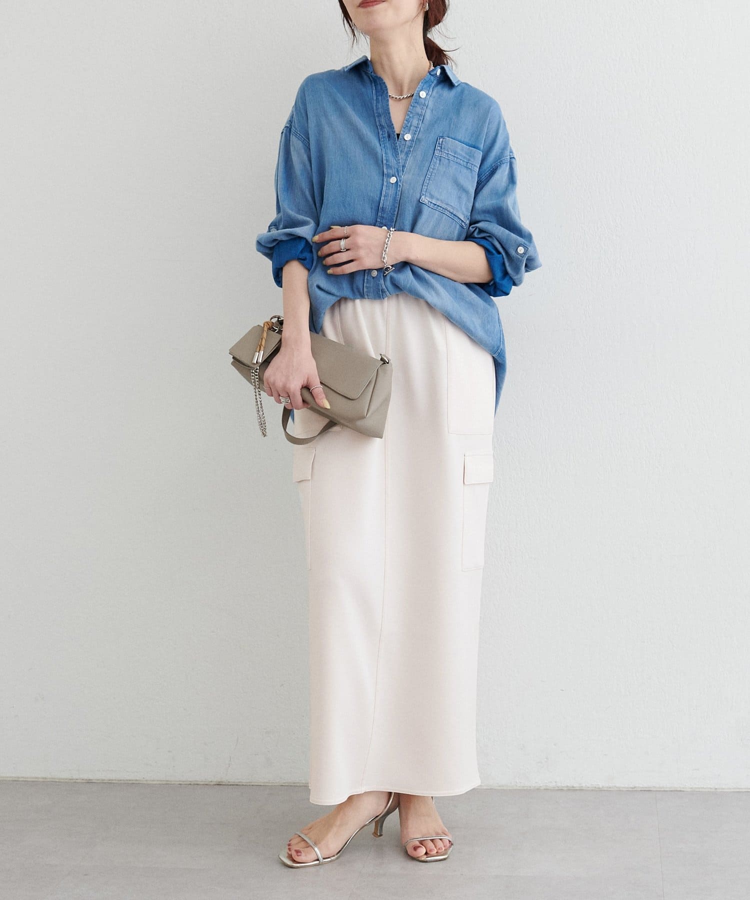 LARUTA(ラルータ) ダンボール×布帛カーゴスカート