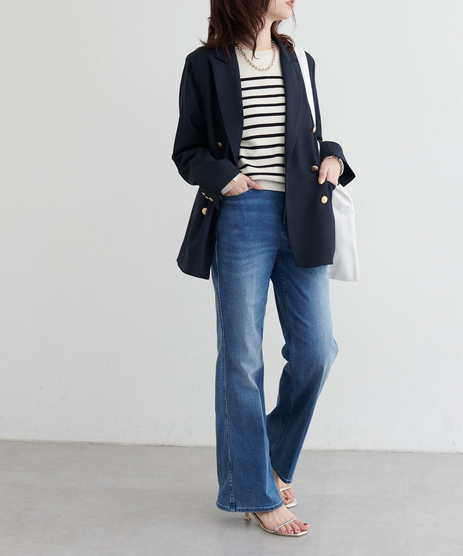 LARUTA(ラルータ) 袖口ちび釦シンプルニット