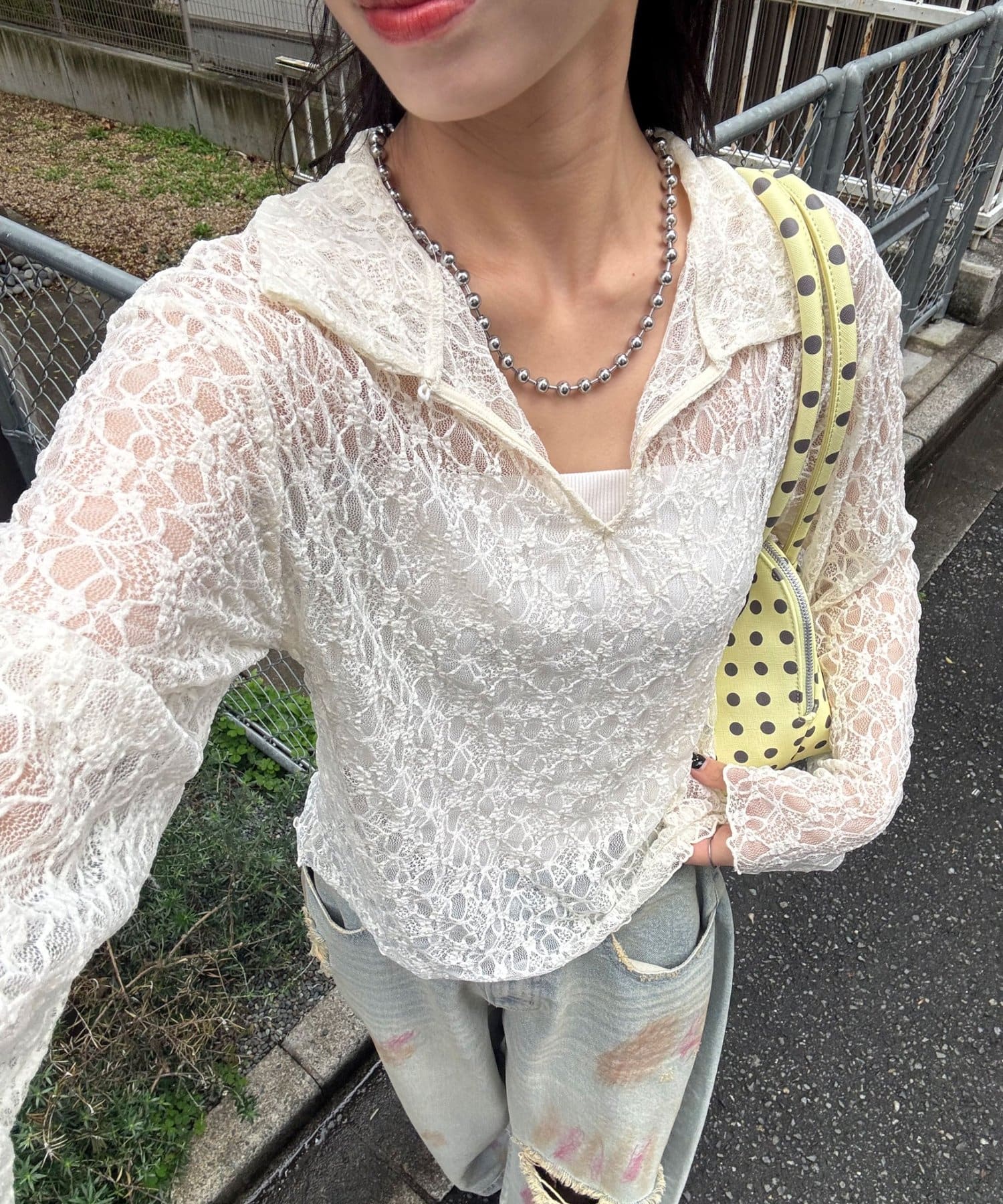 CIAOPANIC(チャオパニック) 2WAYストレッチレーストップス