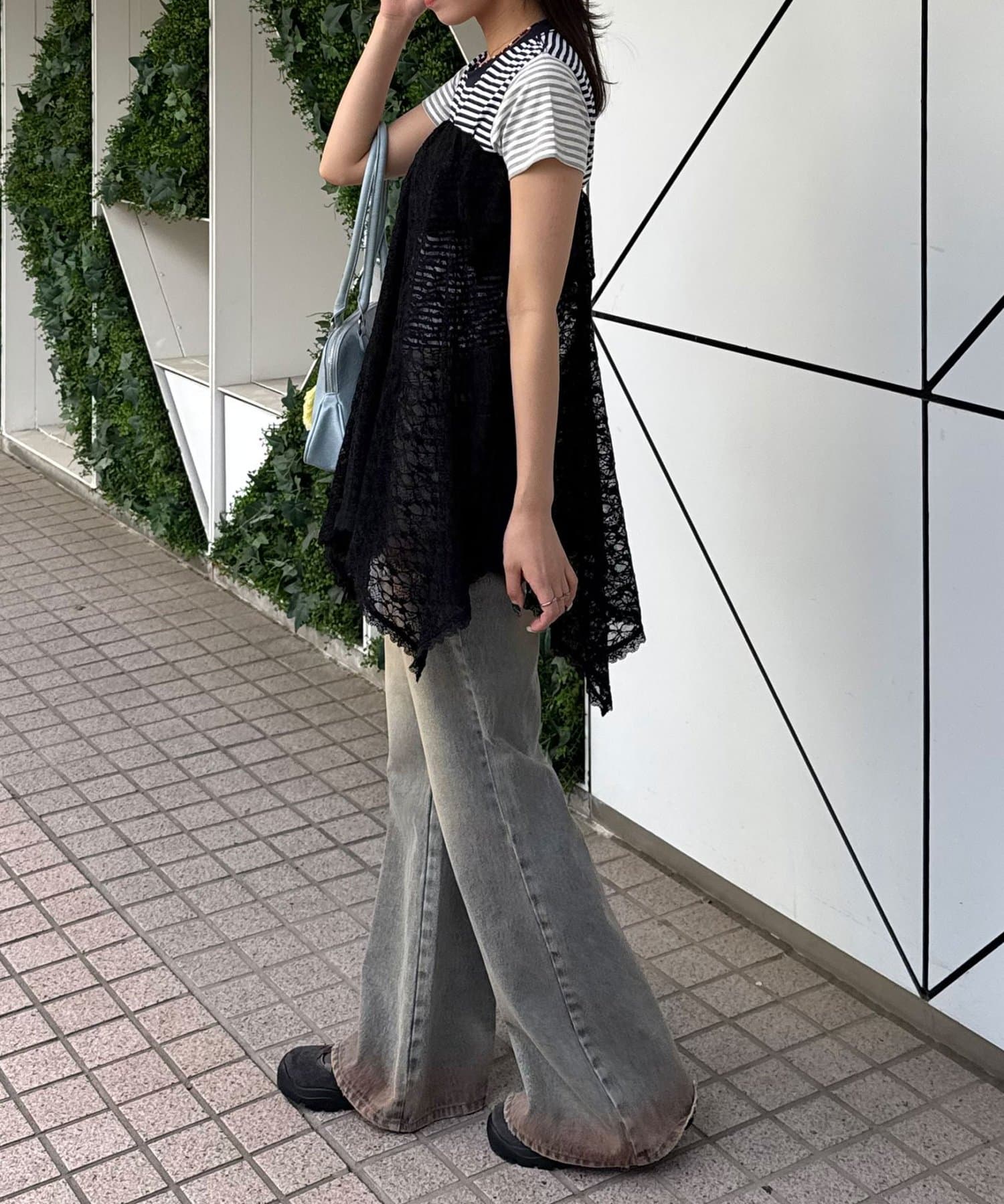 CIAOPANIC(チャオパニック) 2WAYレースイレヘムレイヤードミドルスカート