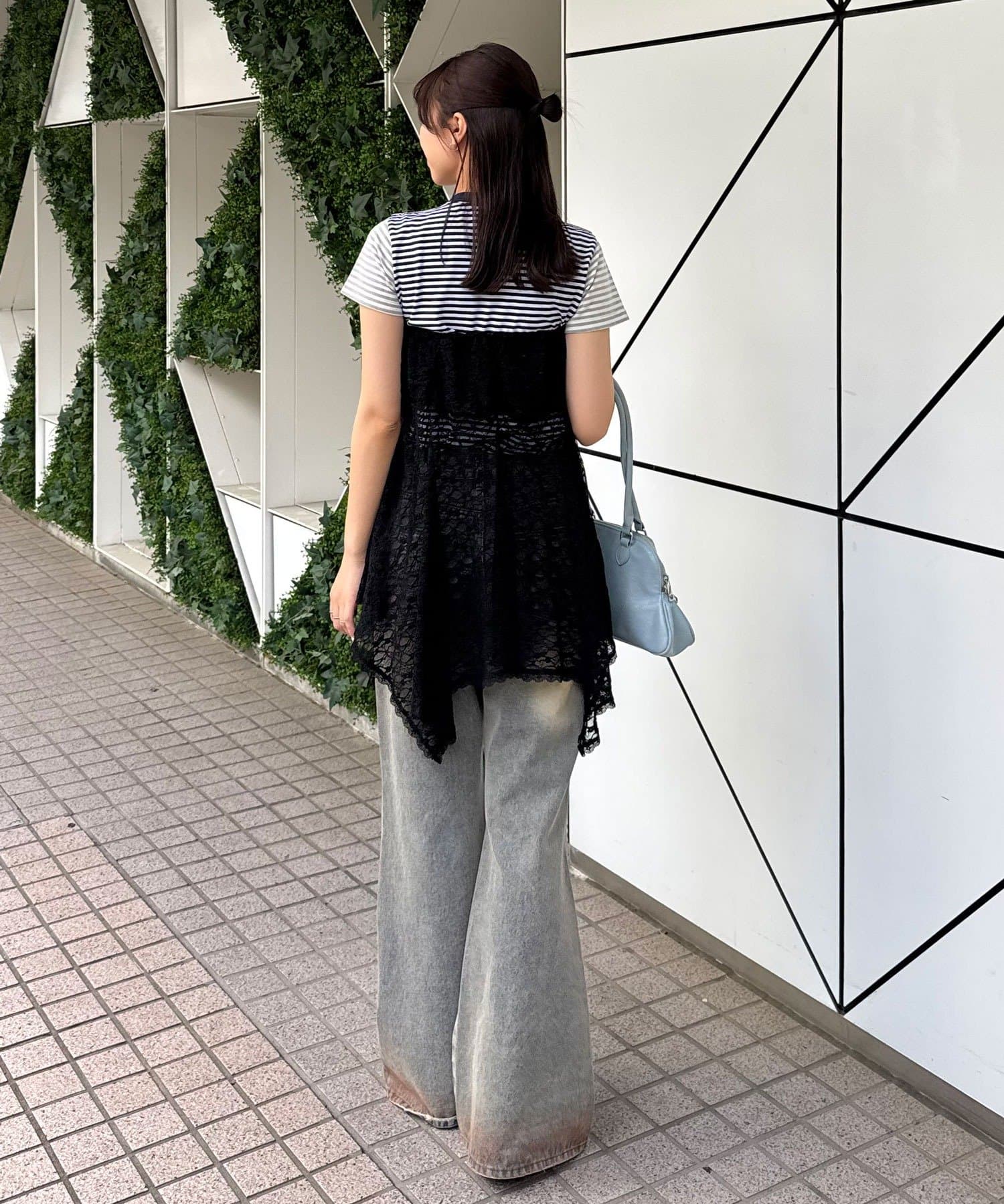 CIAOPANIC(チャオパニック) 2WAYレースイレヘムレイヤードミドルスカート