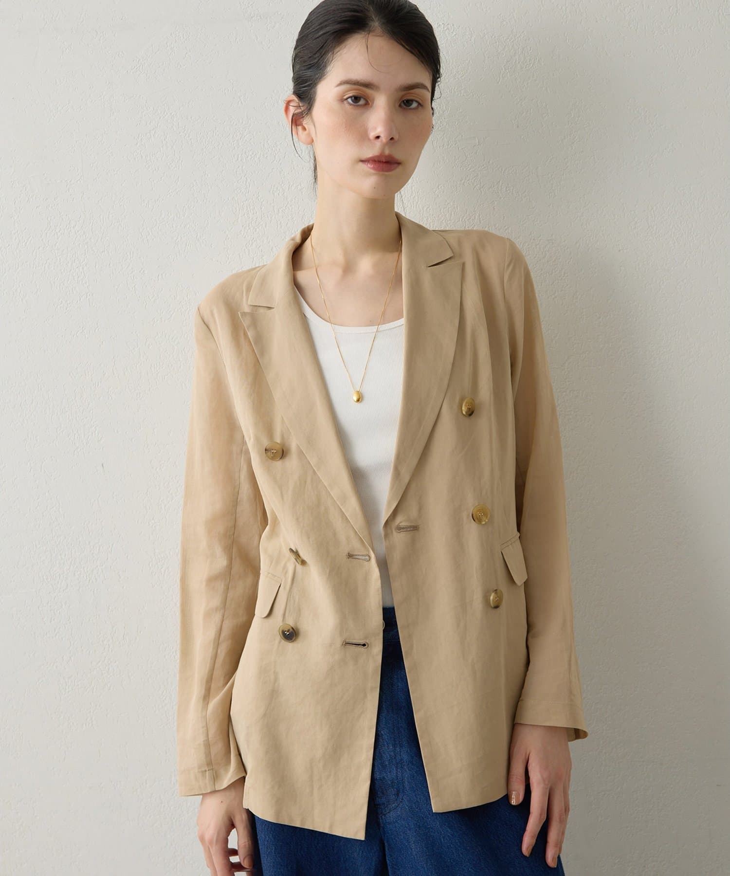 Whim Gazette(ウィム ガゼット) 【Drawing Numbers】コットンオーガンジーダブルジャケット