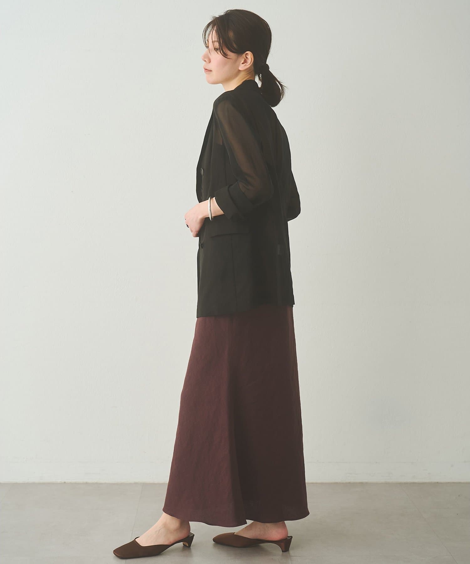 Whim Gazette(ウィム ガゼット) 【Drawing Numbers】コットンオーガンジーダブルジャケット