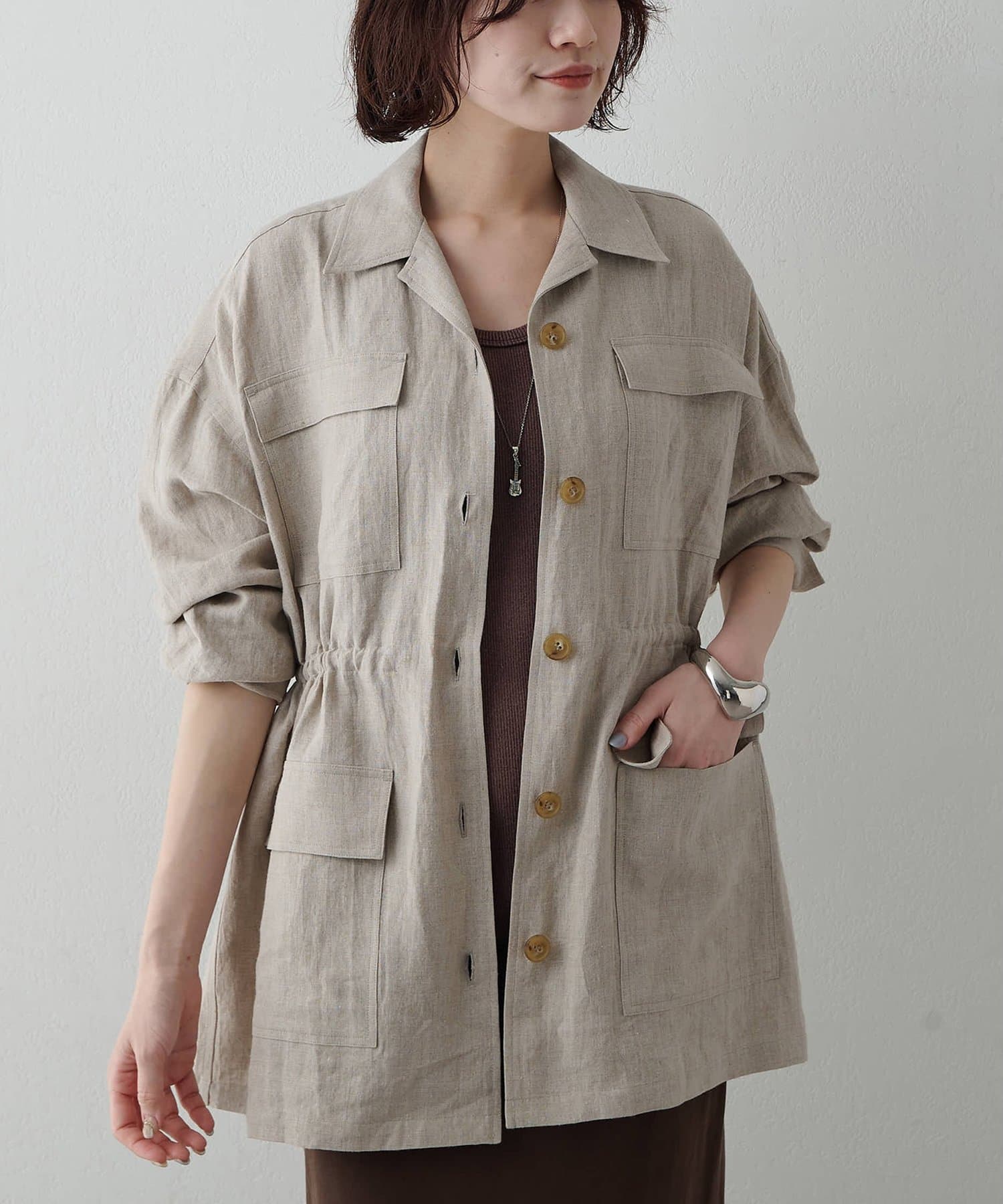 Whim Gazette(ウィム ガゼット) リネンポケットジャケット