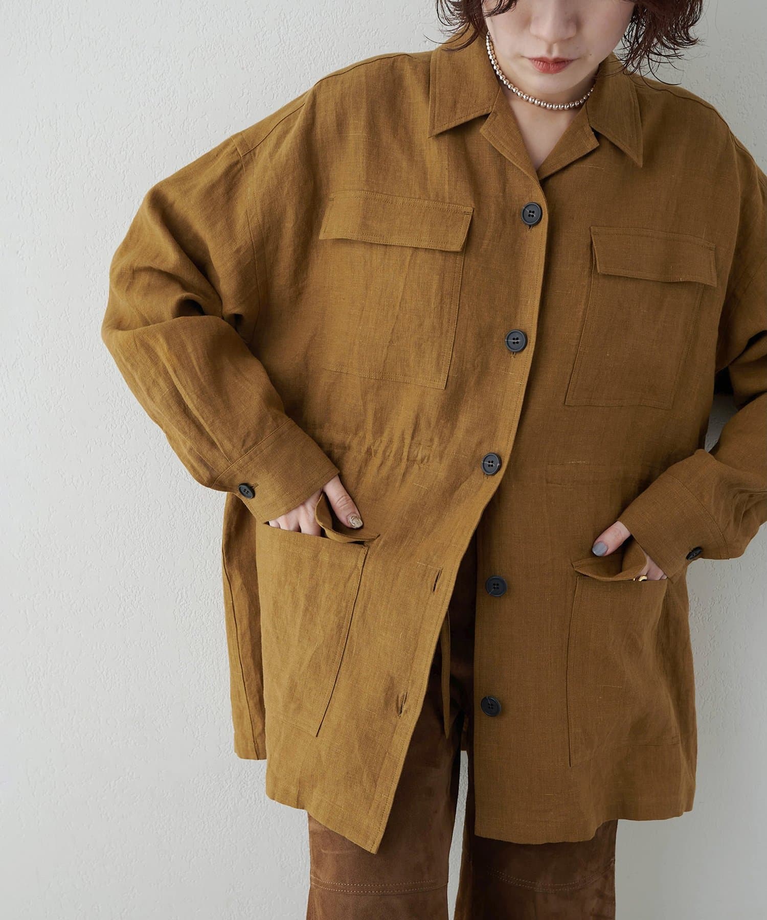 Whim Gazette(ウィム ガゼット) リネンポケットジャケット