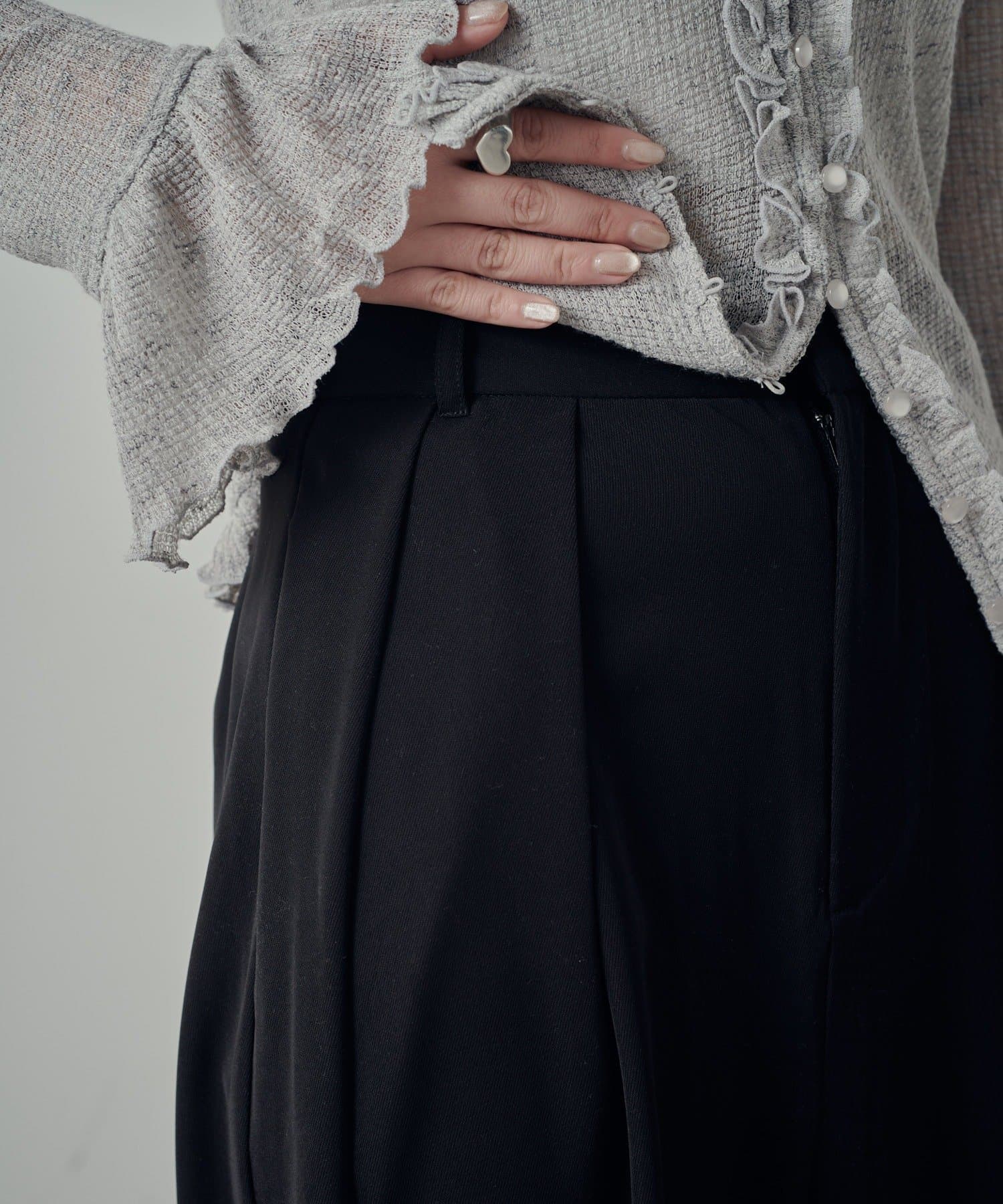 -goocy-(グーシー) エステルツイルタックワイドパンツ