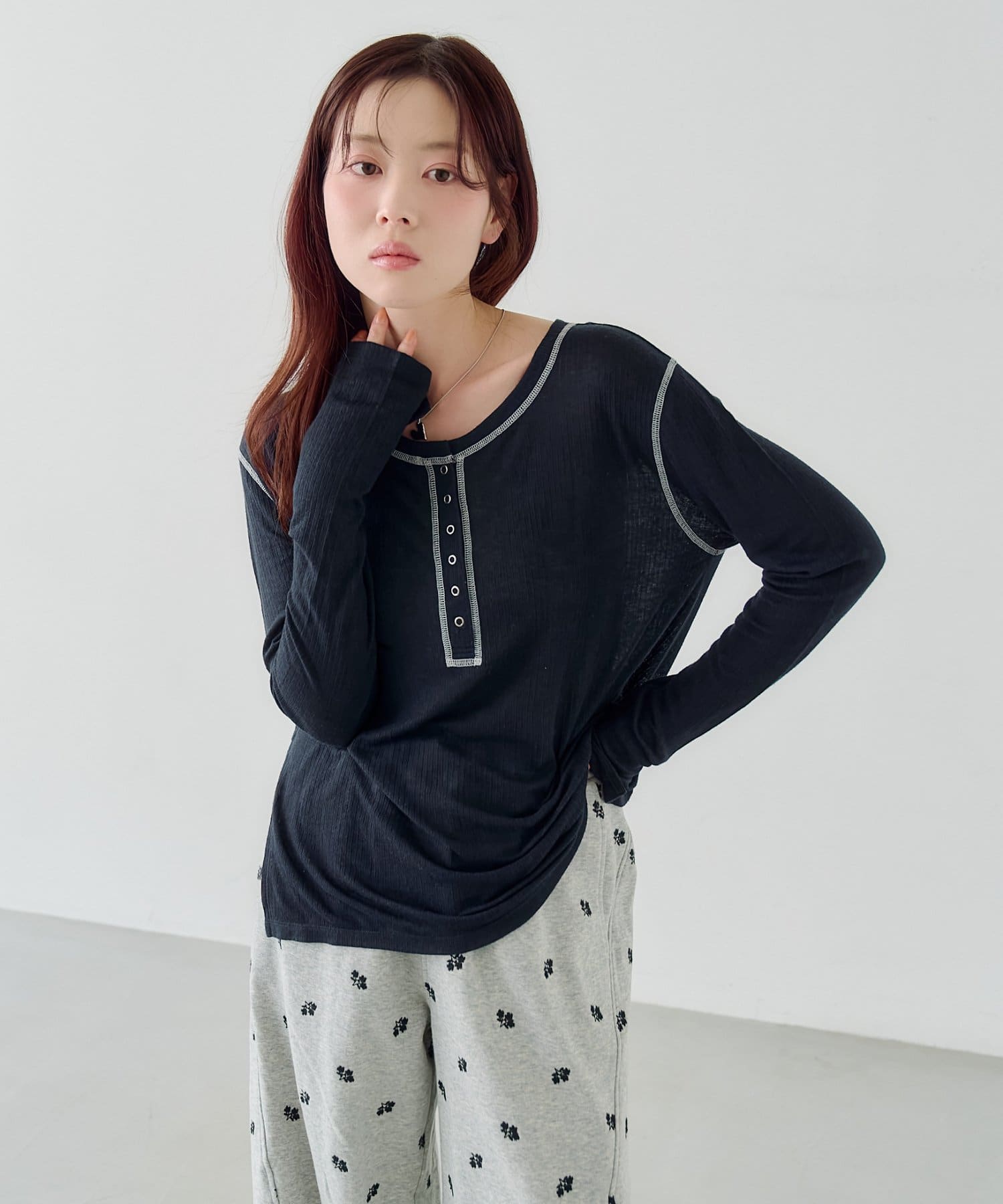 Kastane(カスタネ) 【3.20(金)12:00発売】とろみヘンリーロンTEE