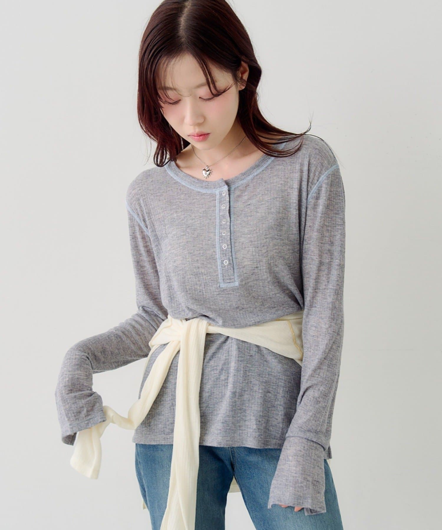 Kastane(カスタネ) 【3.20(金)12:00発売】とろみヘンリーロンTEE