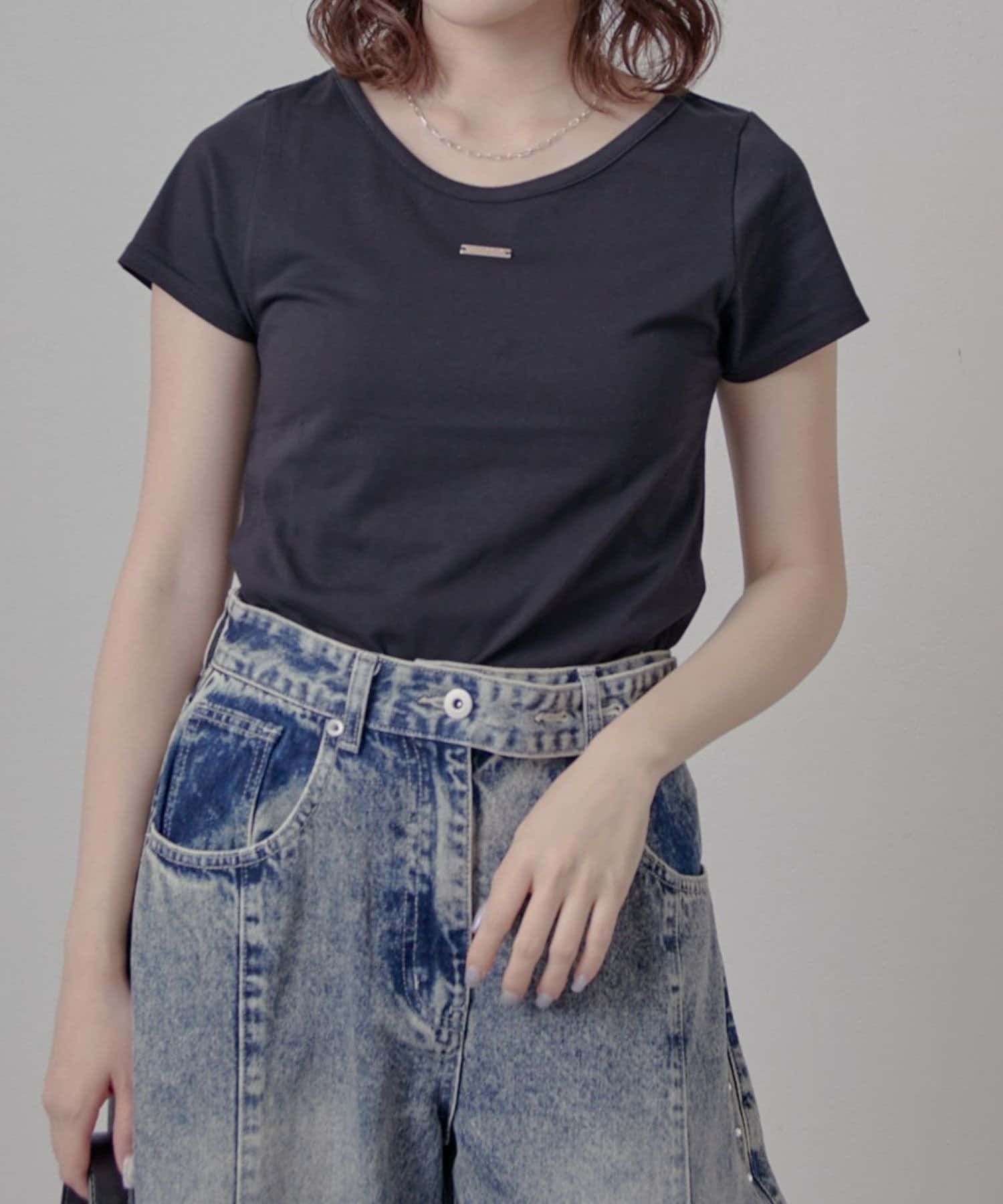 mline(エムライン) [mline]プレートラウンド半袖Ｔ