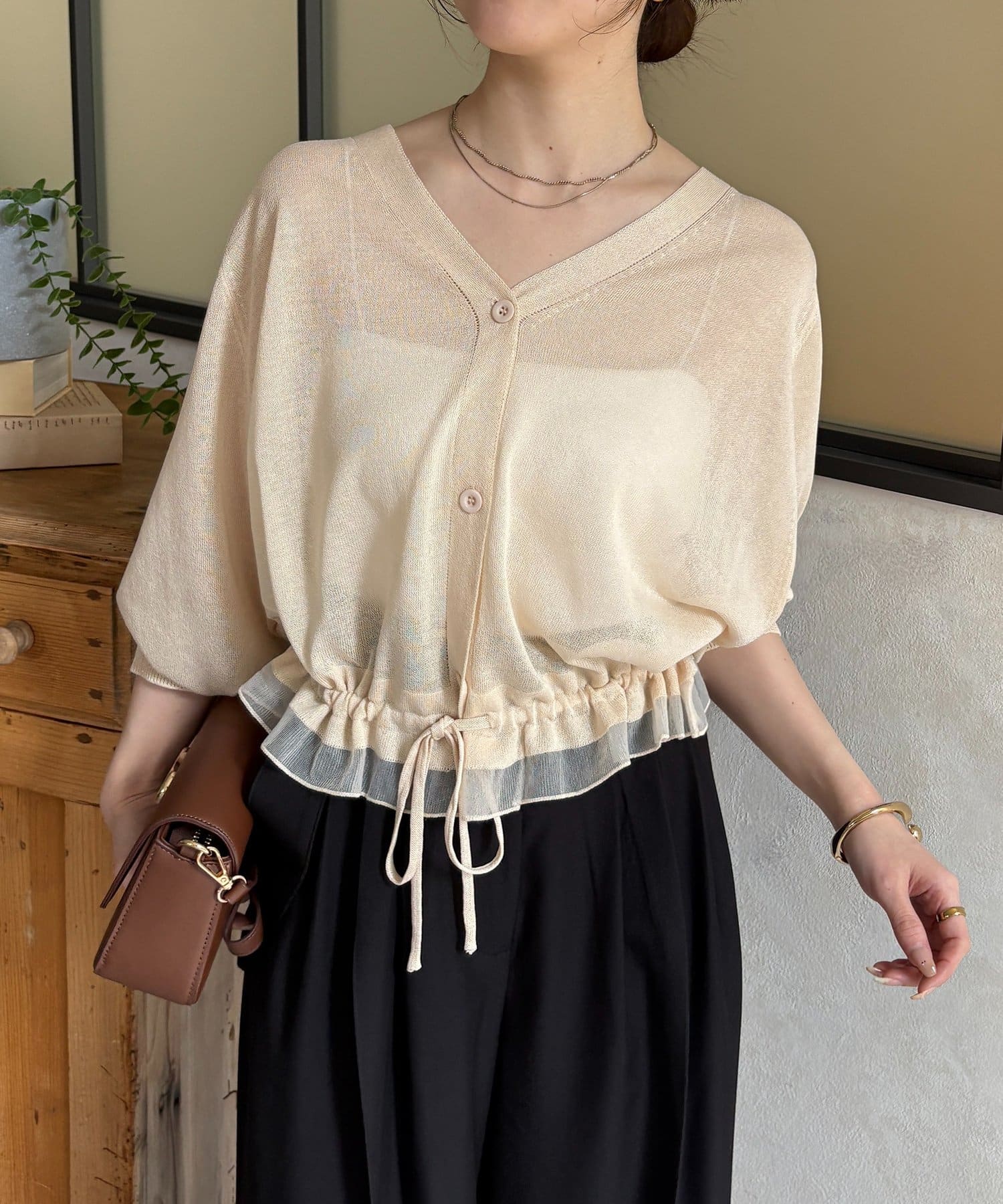 Thevon.(ゼヴォン) シアードロストVネックニットカーディガン