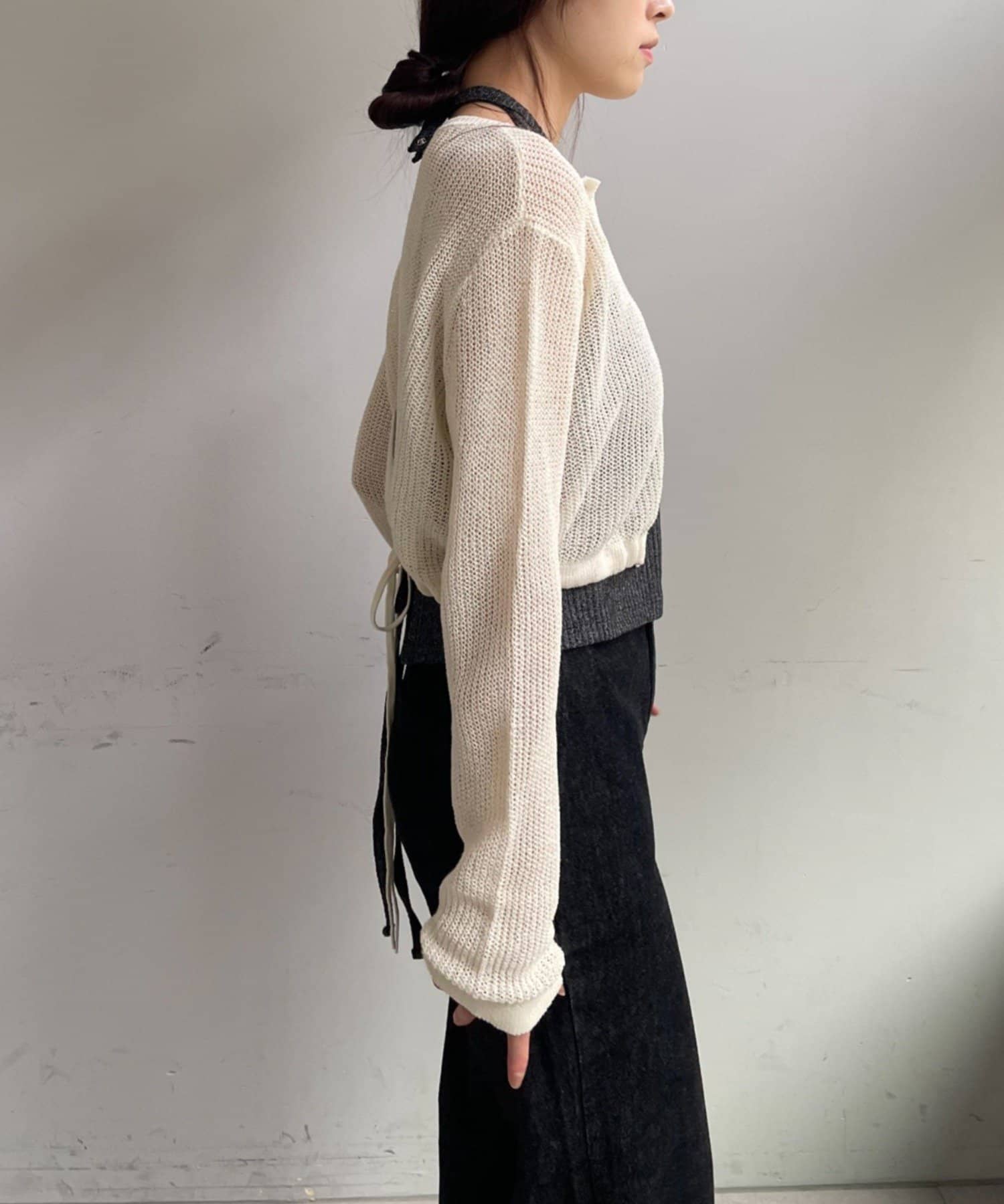 SHENERY(シーナリー) バックデザインペーパーメッシュカーディガン