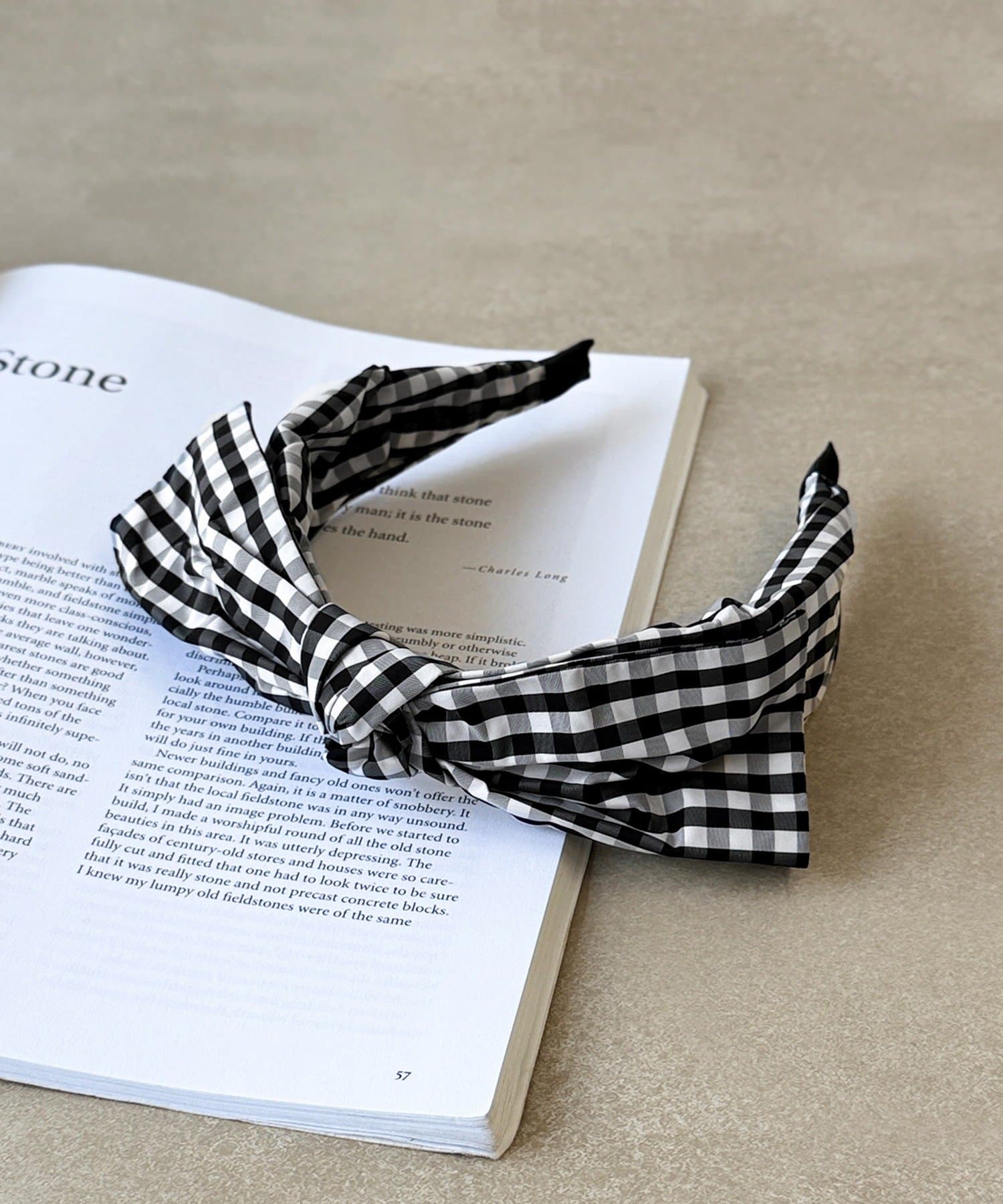 3COINS(スリーコインズ) ギンガムチェックリボンカチューシャ