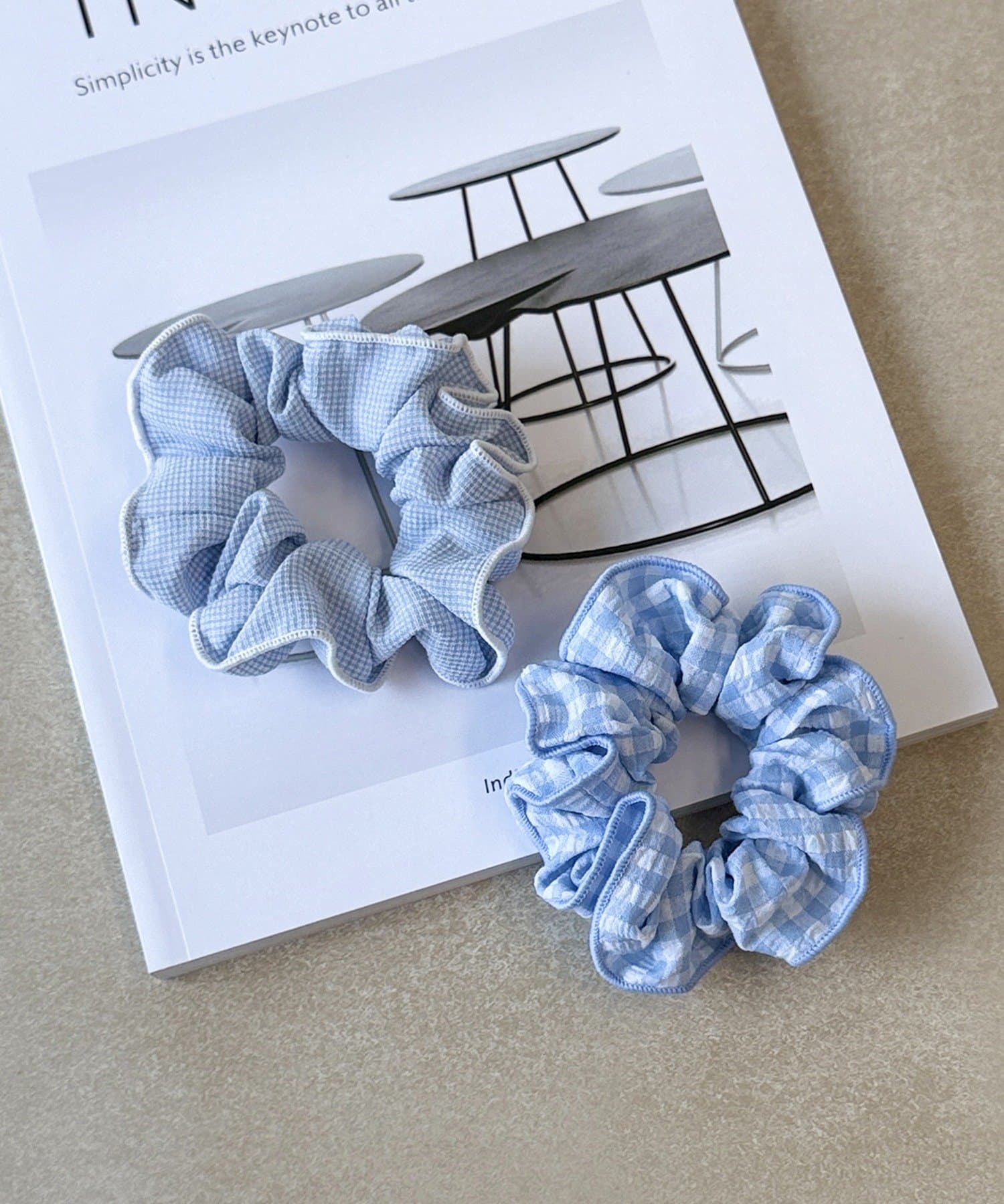 3COINS(スリーコインズ) ギンガムチェックポニー2個セット