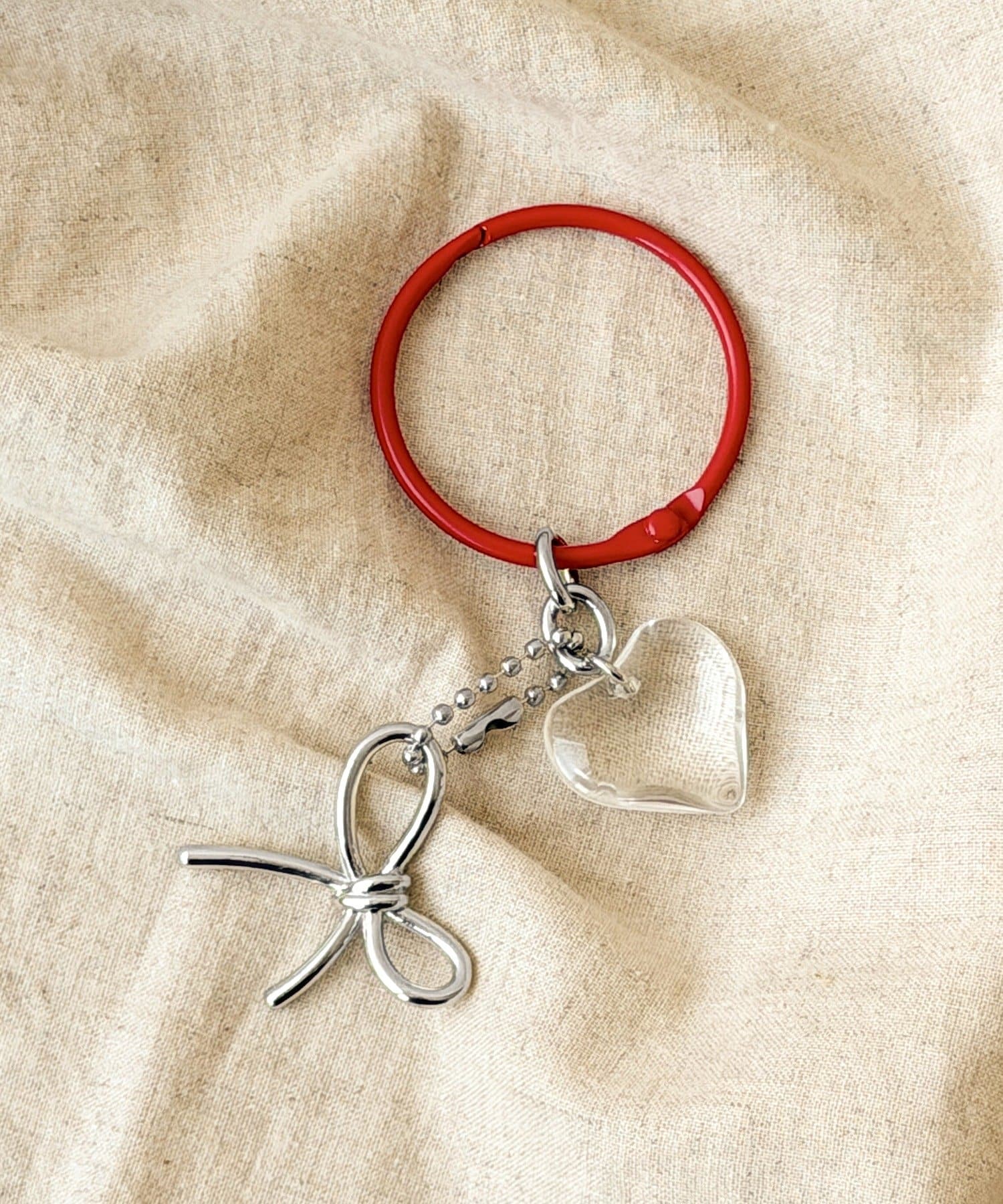 3COINS(スリーコインズ) リングカラビナハートチャーム