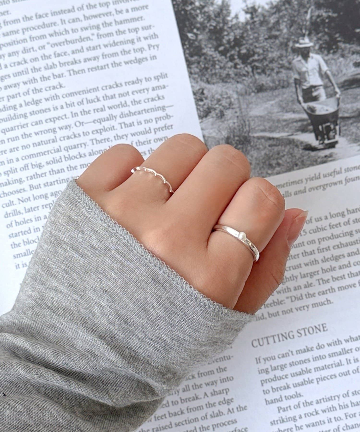 3COINS(スリーコインズ) パールデザインリング2個セット