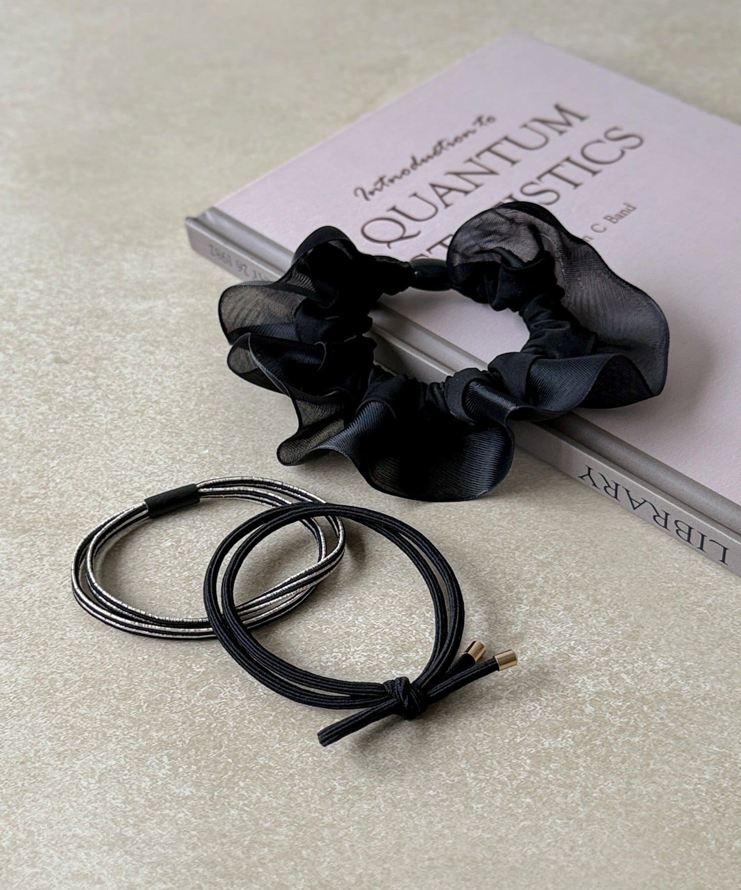 3COINS(スリーコインズ) フリルラメポニー3個セット