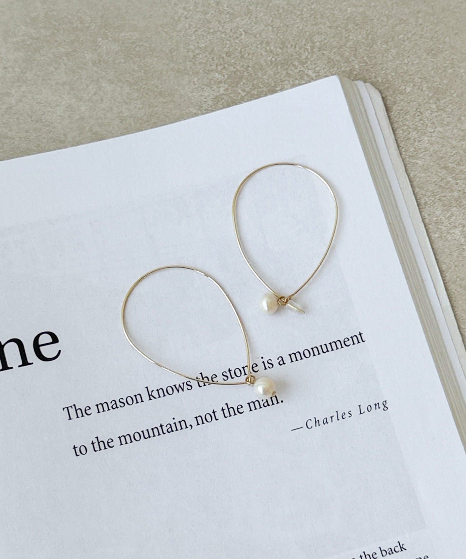 3COINS(スリーコインズ) 1ツブパールフープピアス