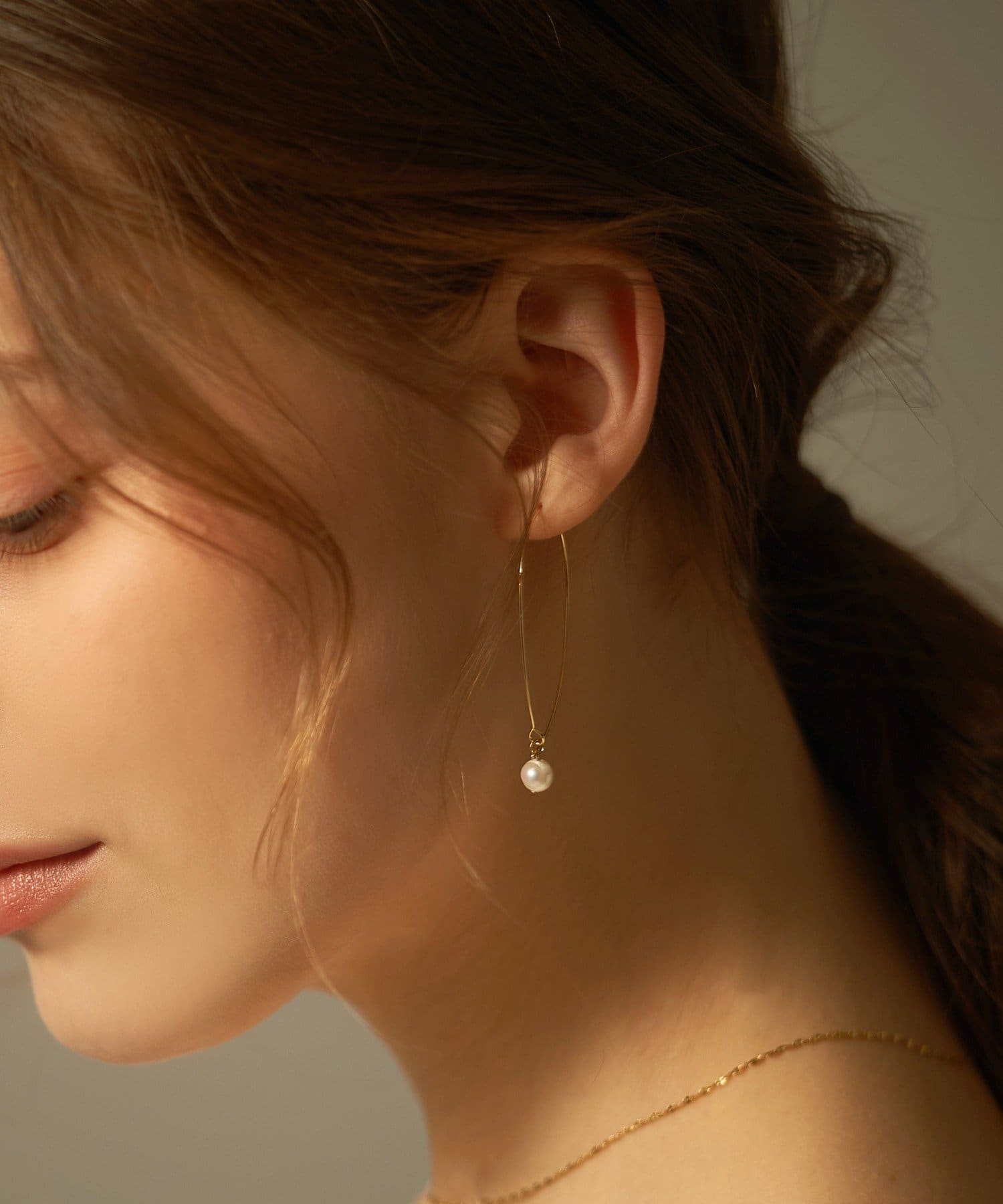 3COINS(スリーコインズ) 1ツブパールフープピアス