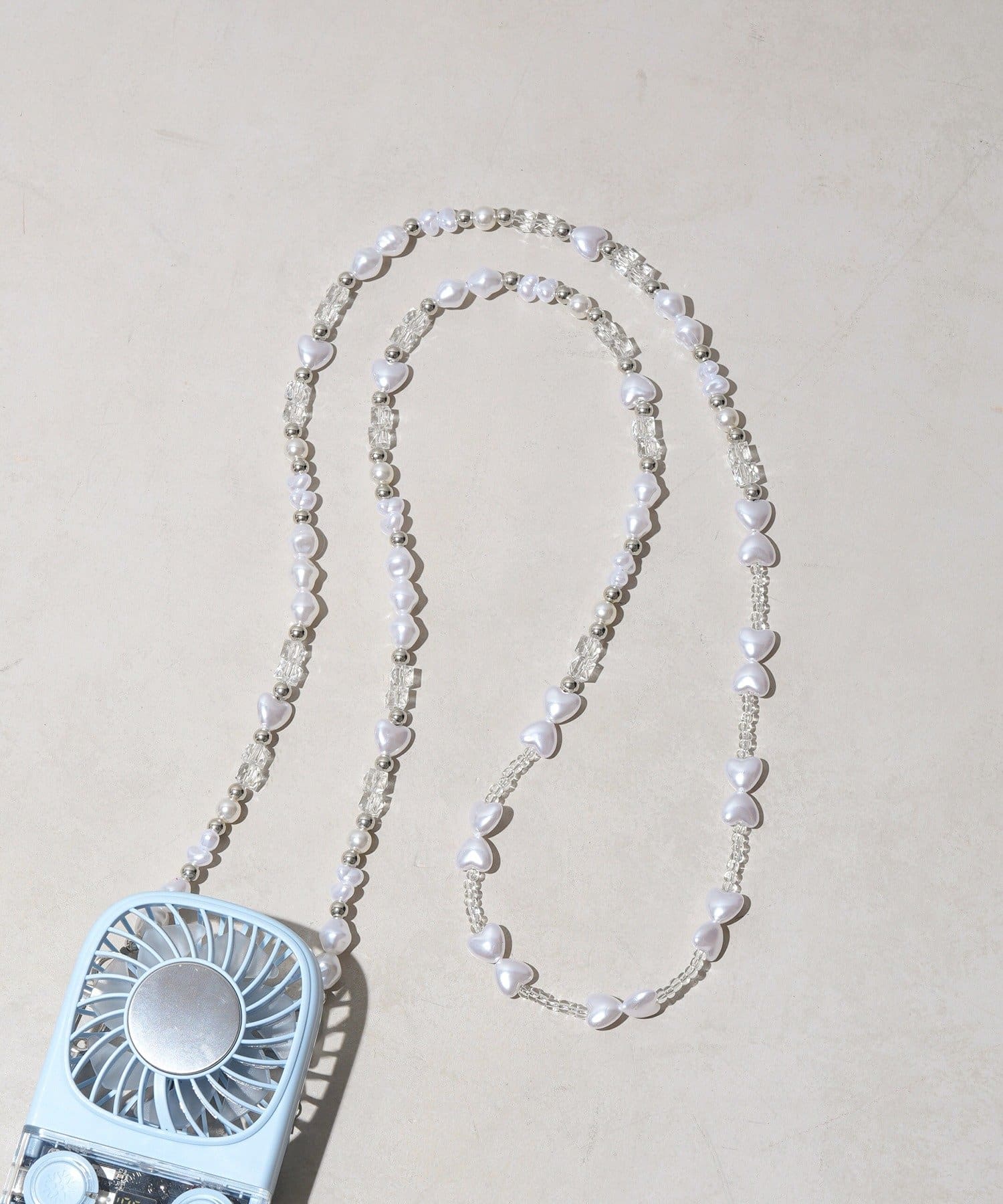 3COINS(スリーコインズ) 《WEB先行販売》ハートパールショルダーストラップ