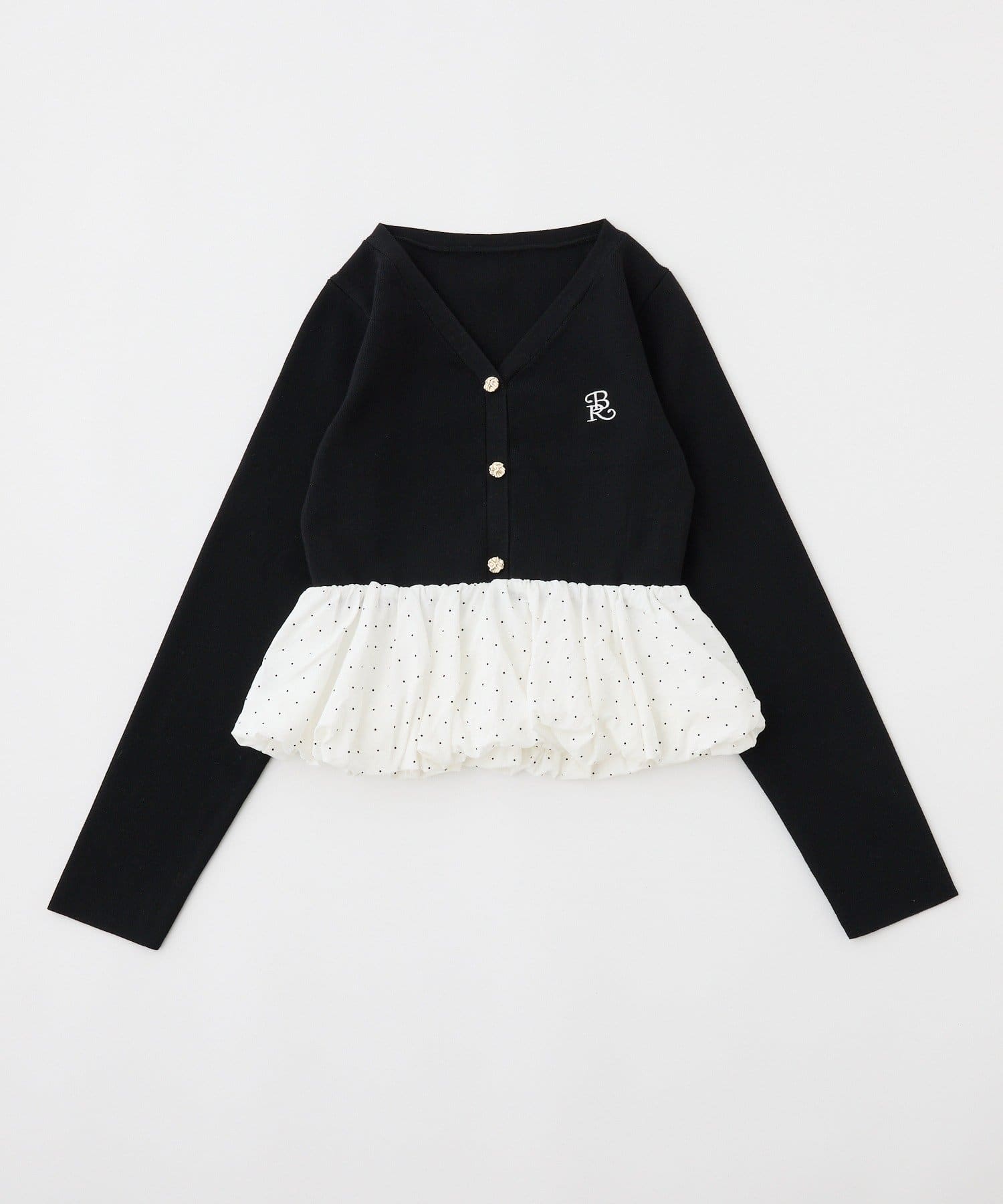 one after another NICE CLAUP(ワンアフターアナザー ナイスクラップ) ロゴ刺繡入りバルーントップス