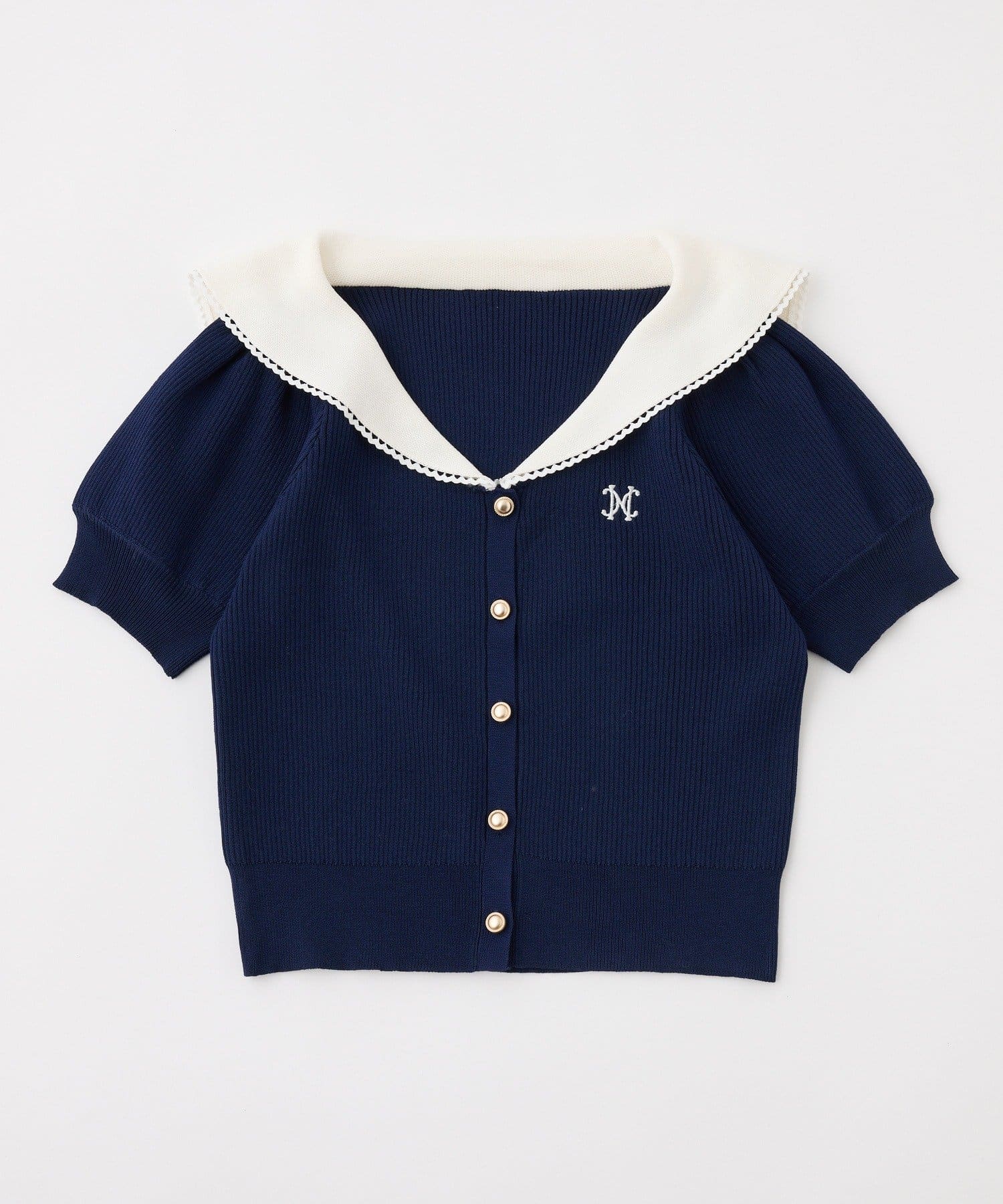 one after another NICE CLAUP(ワンアフターアナザー ナイスクラップ) セーラー半袖ニット