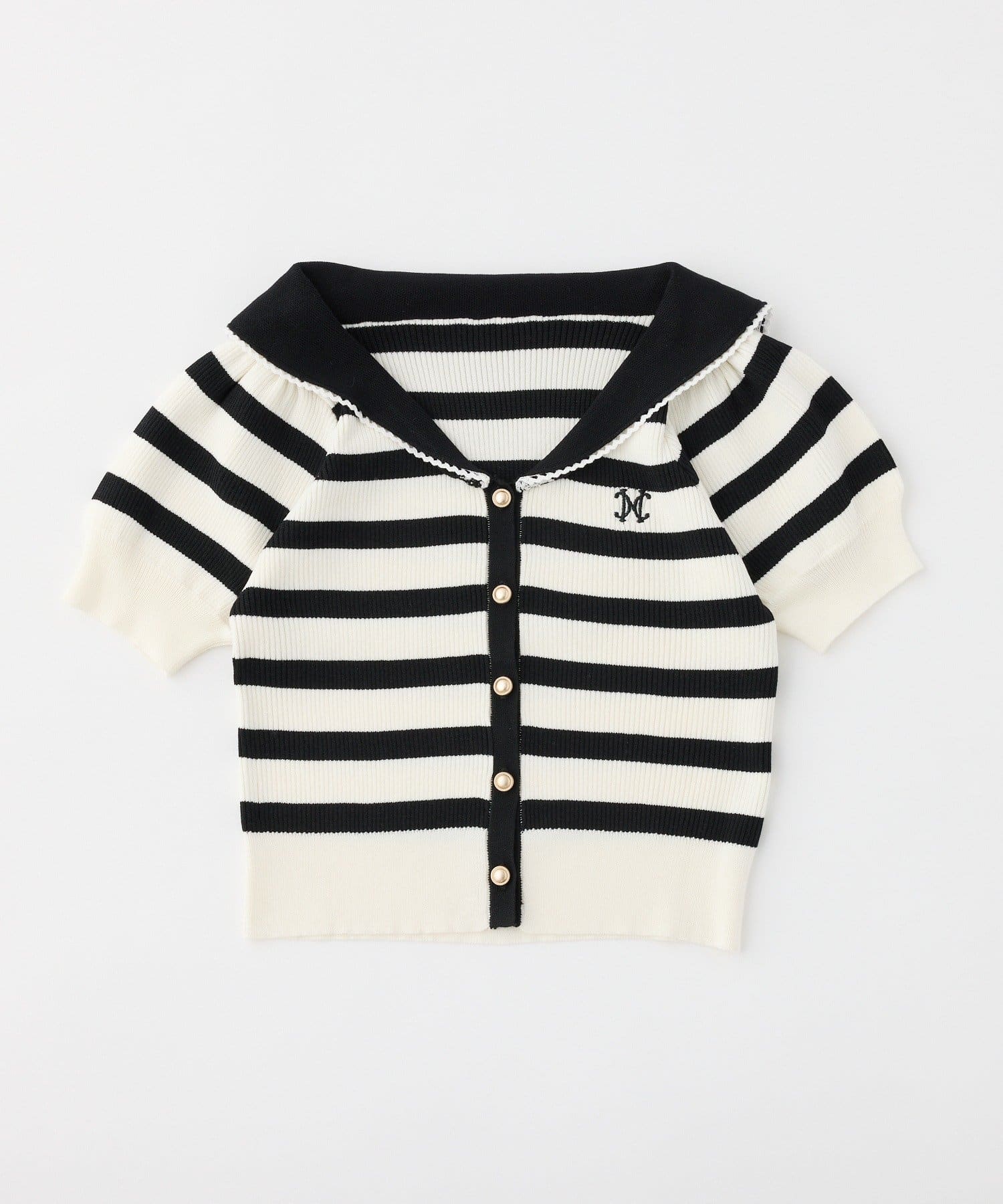 one after another NICE CLAUP(ワンアフターアナザー ナイスクラップ) セーラー半袖ニット