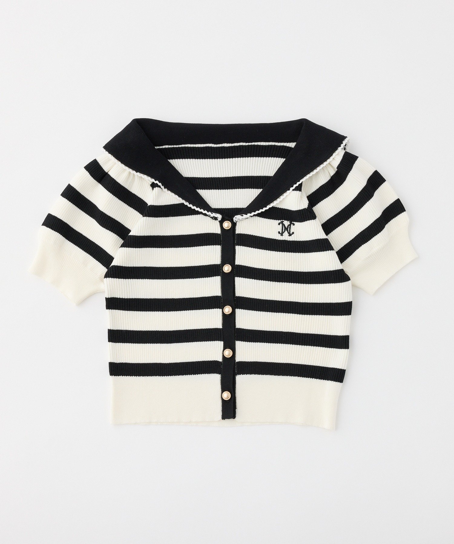 one after another NICE CLAUP(ワンアフターアナザー ナイスクラップ) セーラー半袖ニット