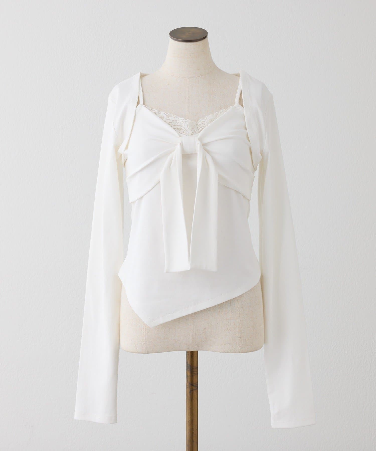 one after another NICE CLAUP(ワンアフターアナザー ナイスクラップ) 【hinano企画】ボレロセットリボントップス