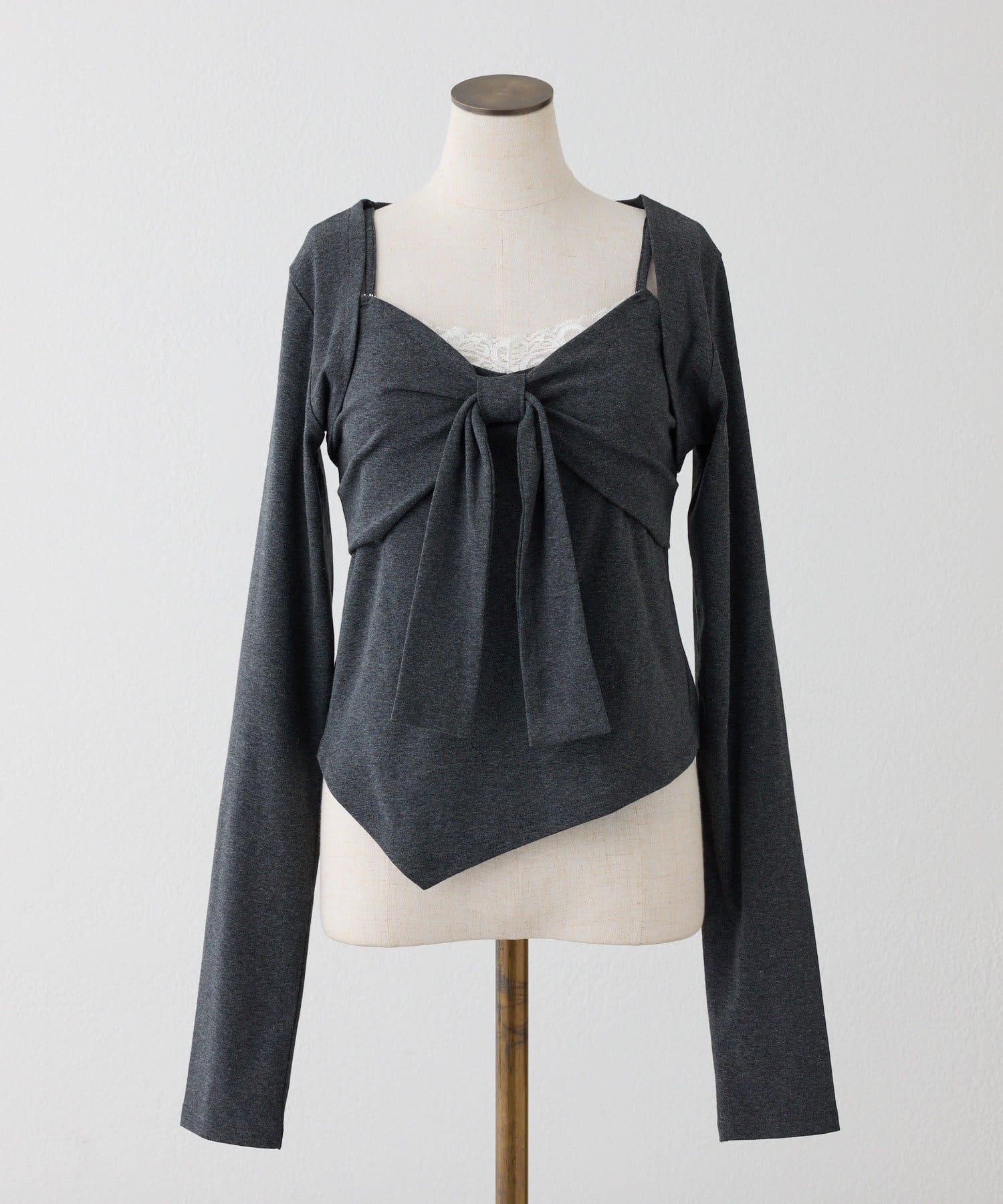 one after another NICE CLAUP(ワンアフターアナザー ナイスクラップ) 【hinano企画】ボレロセットリボントップス