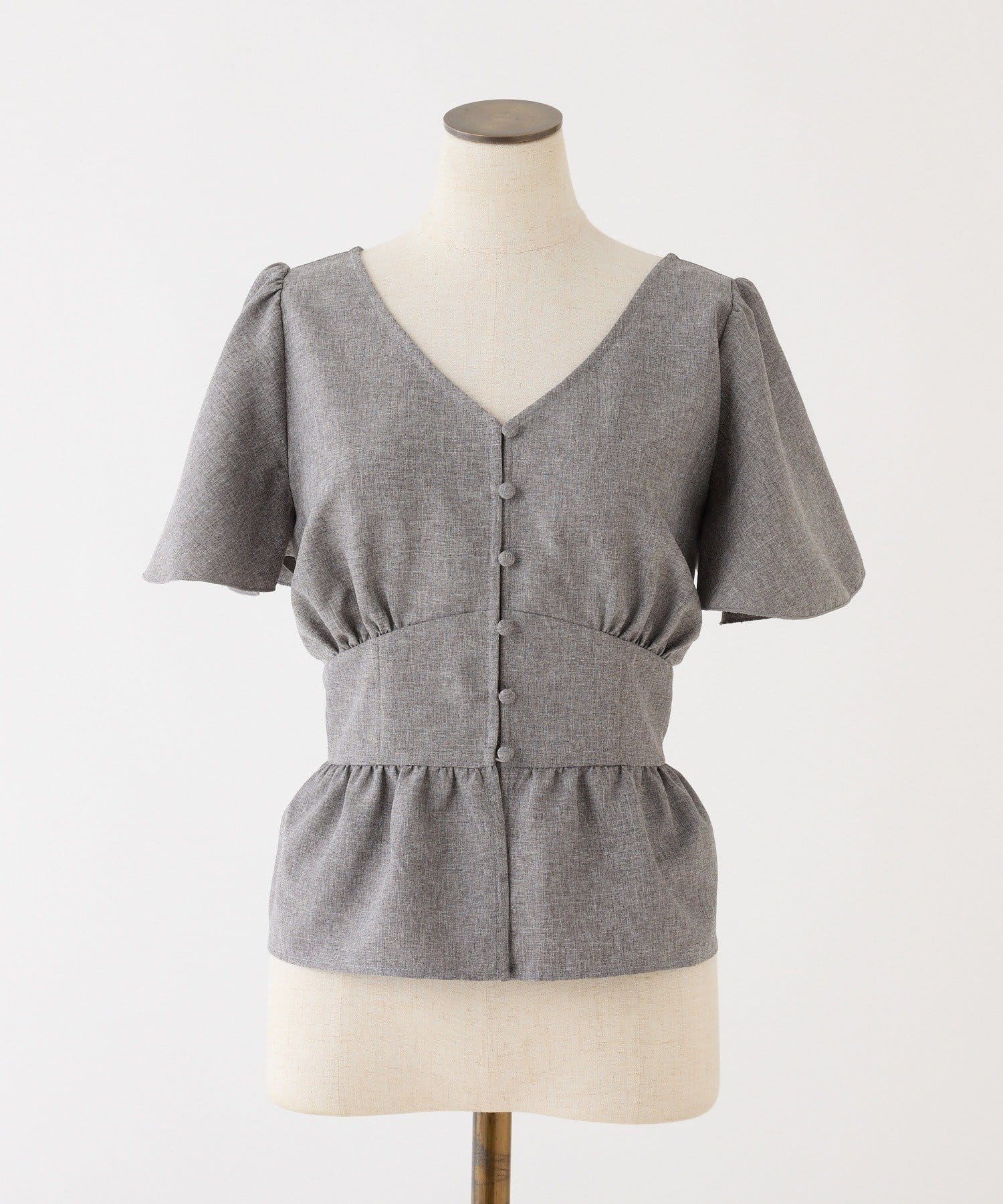 one after another NICE CLAUP(ワンアフターアナザー ナイスクラップ) 【megumi企画】後ろレースアップスタイルアップブラウス