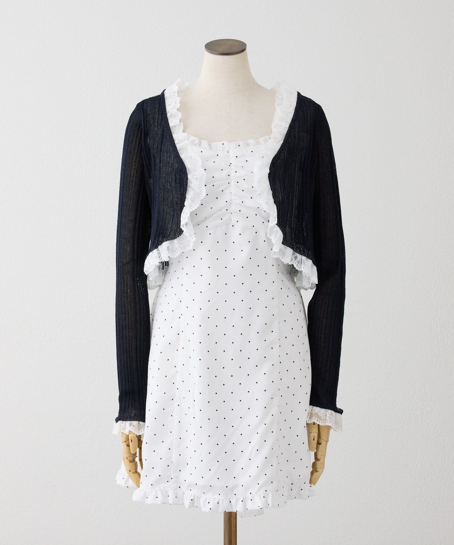 one after another NICE CLAUP(ワンアフターアナザー ナイスクラップ) 【omiyu企画】ボレロセットバックリボンワンピース