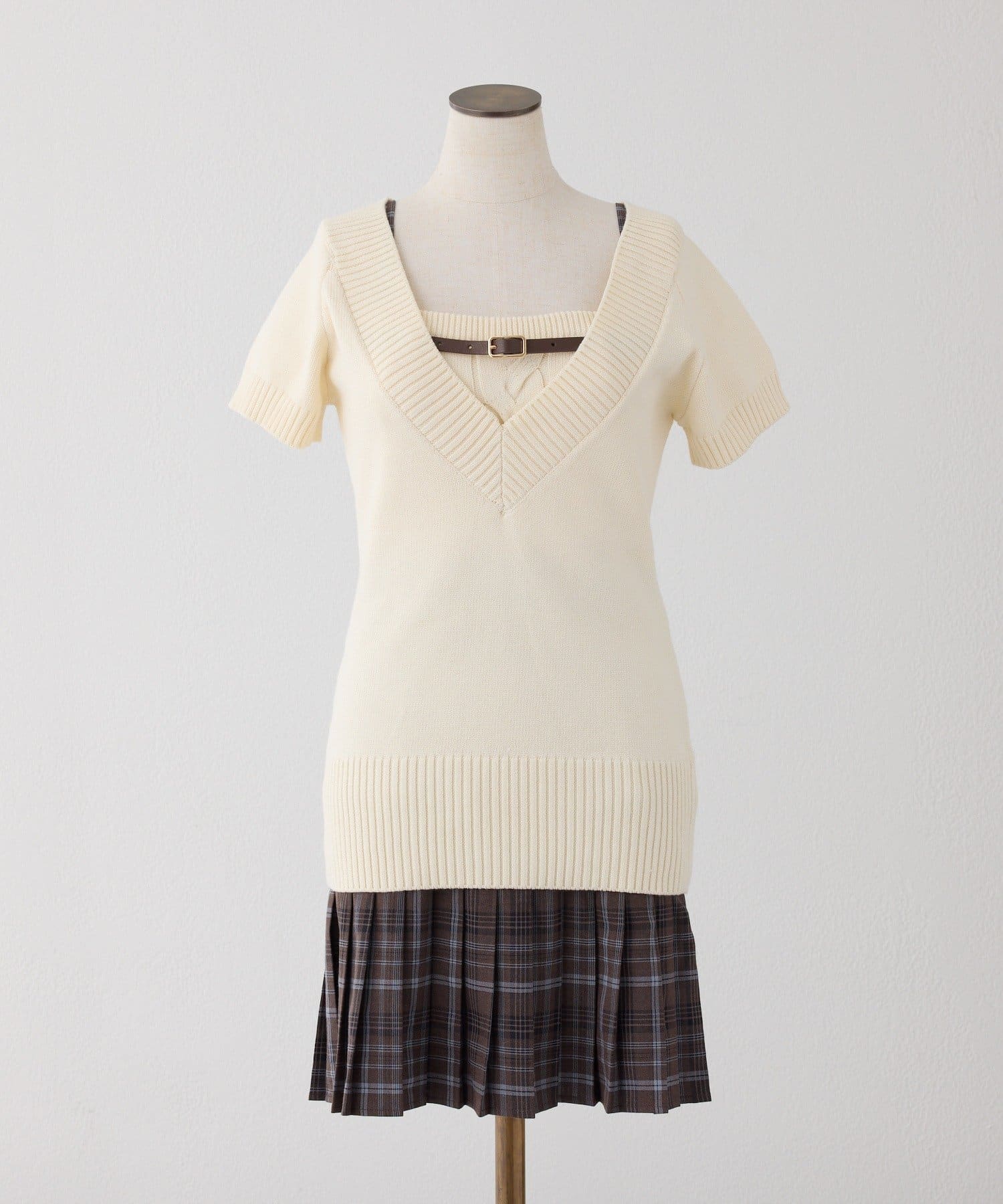 one after another NICE CLAUP(ワンアフターアナザー ナイスクラップ) 【Nono企画】2枚セットドッキングミニワンピース