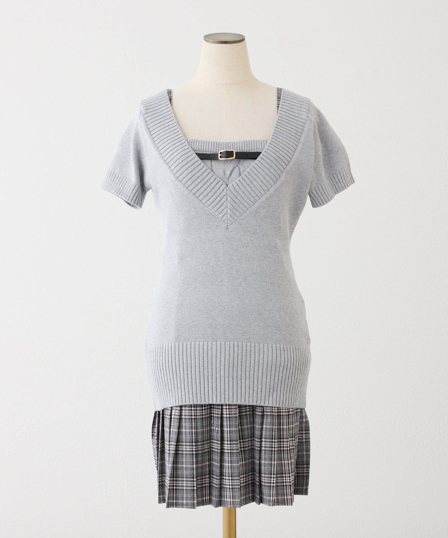 one after another NICE CLAUP(ワンアフターアナザー ナイスクラップ) 【Nono企画】2枚セットドッキングミニワンピース