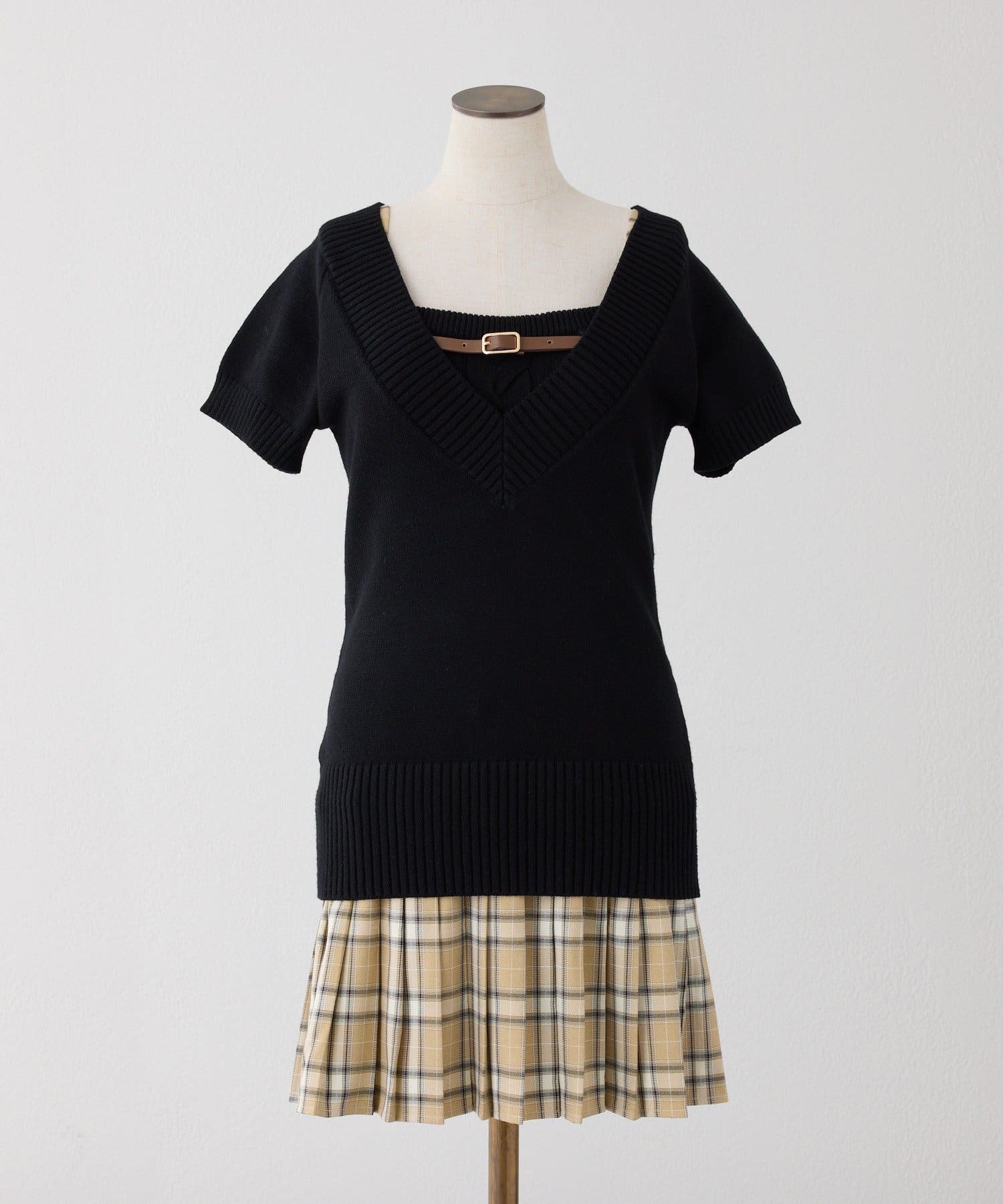 one after another NICE CLAUP(ワンアフターアナザー ナイスクラップ) 【Nono企画】2枚セットドッキングミニワンピース