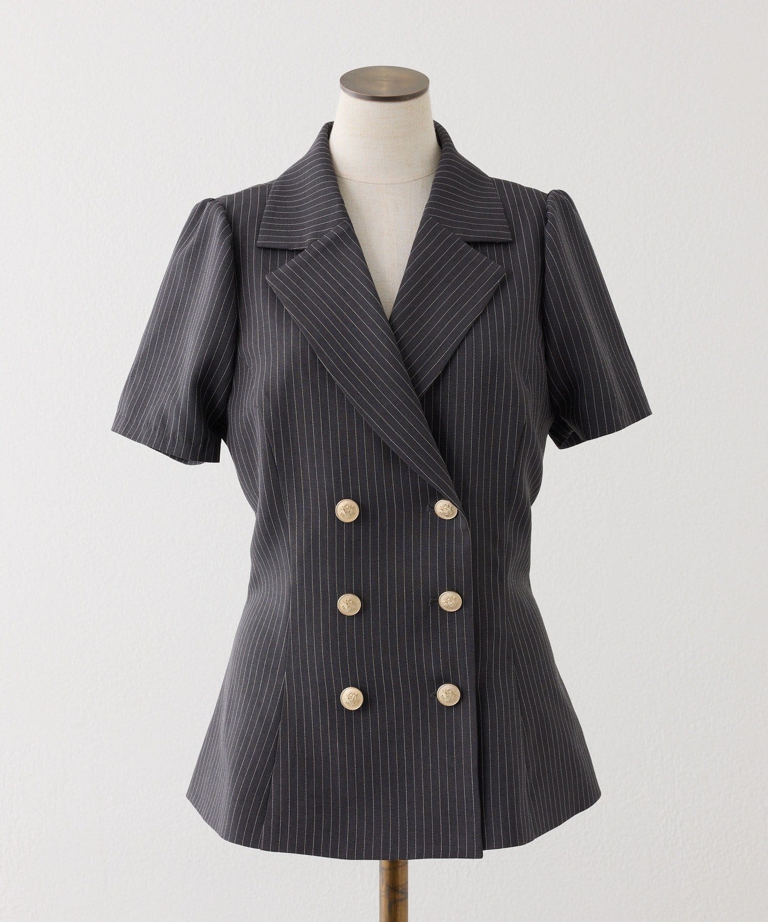 one after another NICE CLAUP(ワンアフターアナザー ナイスクラップ) 【セットアップ可能】【SMサイズ展開あり】レースアップ半袖ペプラムジャケット