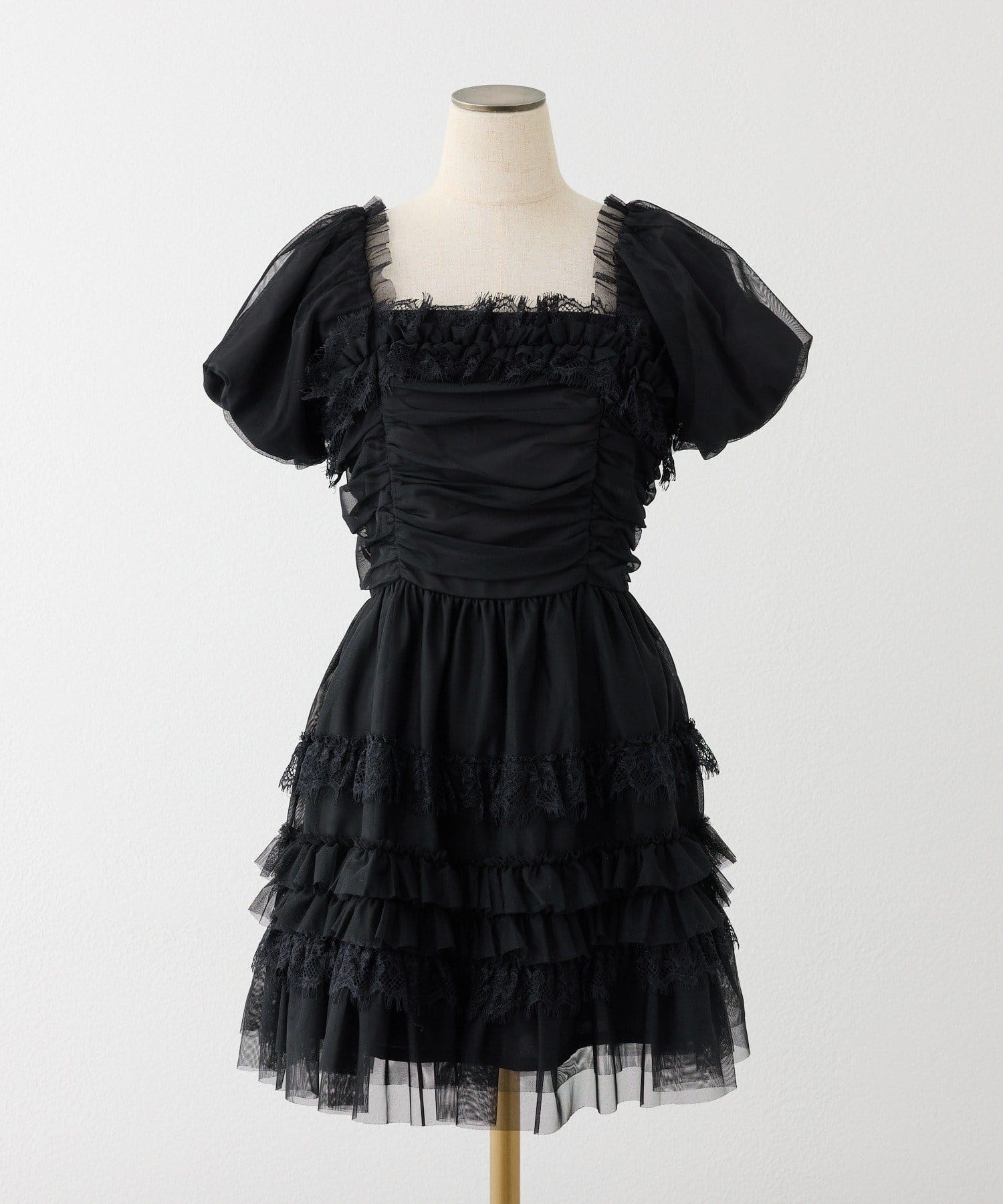 one after another NICE CLAUP(ワンアフターアナザー ナイスクラップ) 【Tulle Collection】ティアードミニワンピース