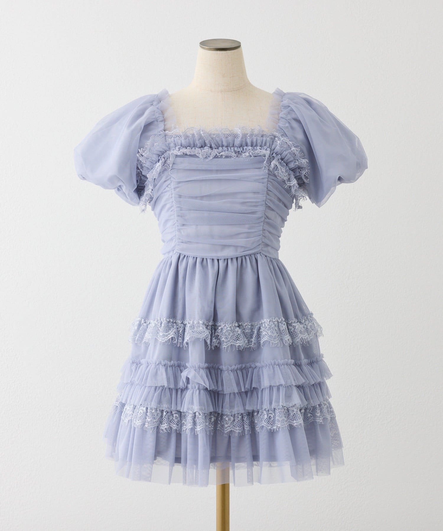 one after another NICE CLAUP(ワンアフターアナザー ナイスクラップ) 【Tulle Collection】ティアードミニワンピース