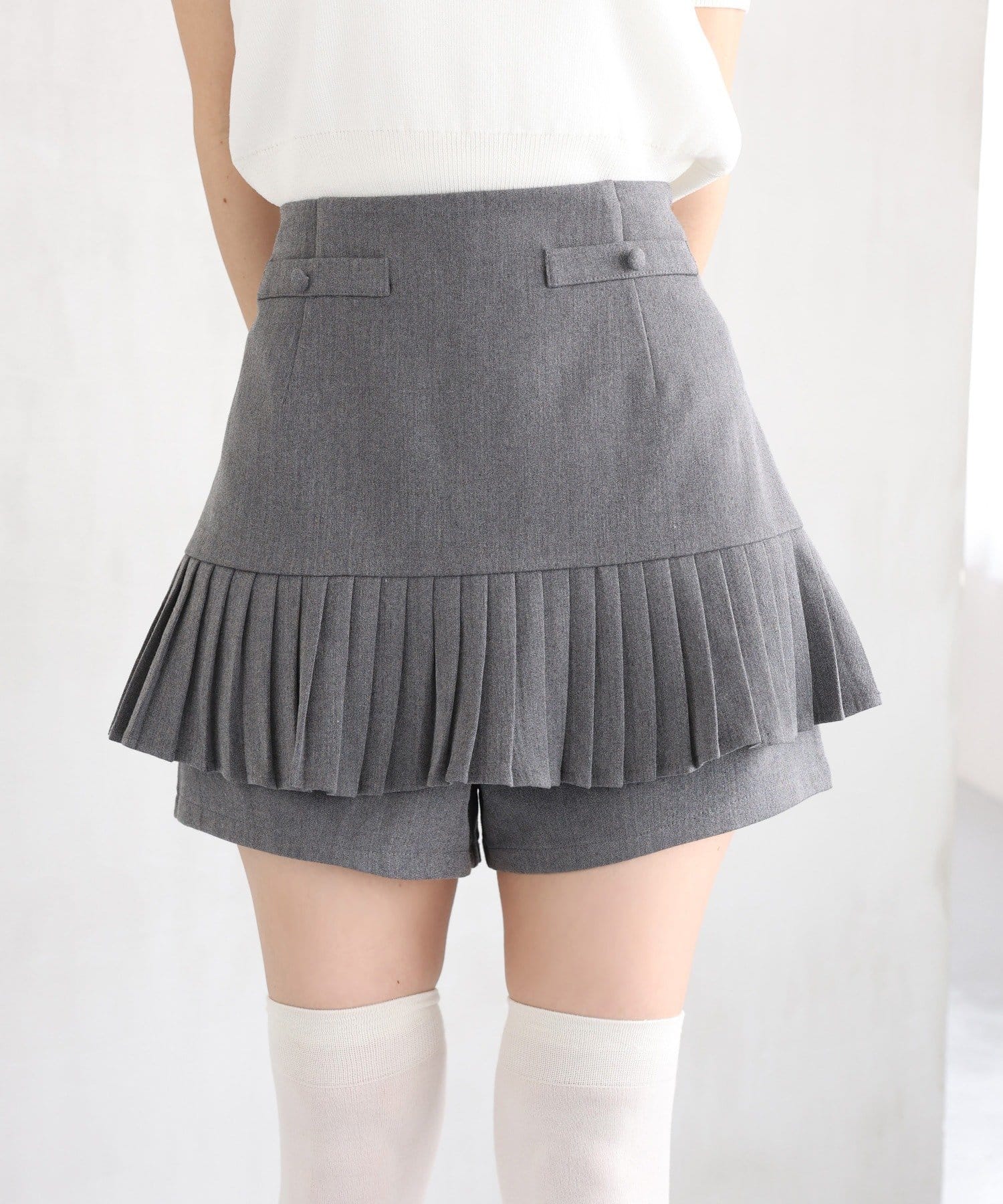 one after another NICE CLAUP(ワンアフターアナザー ナイスクラップ) 【SMサイズ展開あり】細プリーツスカパン