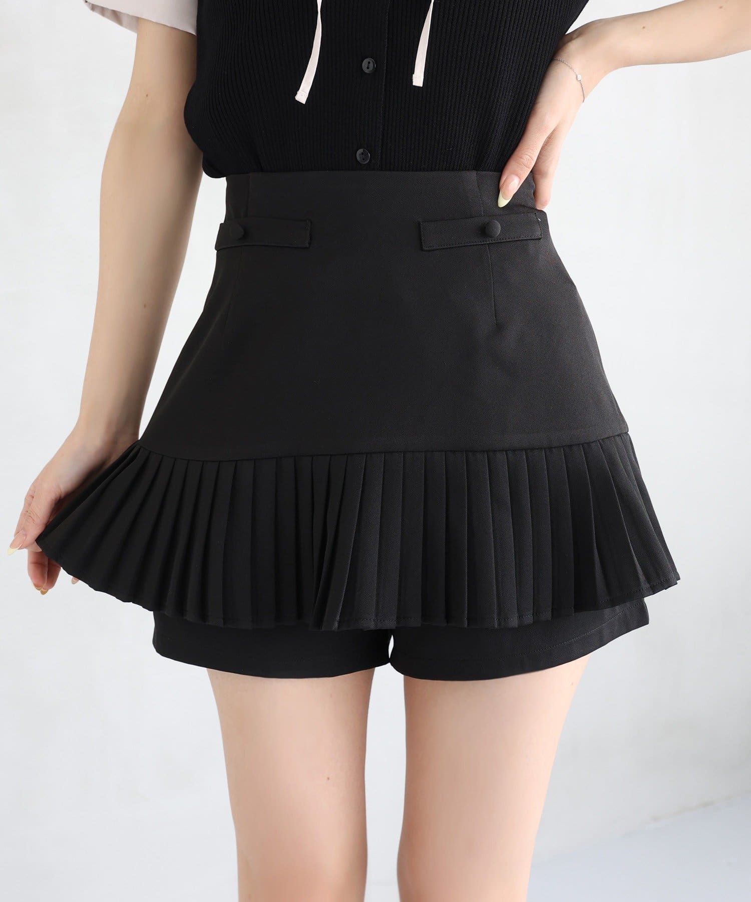 one after another NICE CLAUP(ワンアフターアナザー ナイスクラップ) 【SMサイズ展開あり】細プリーツスカパン