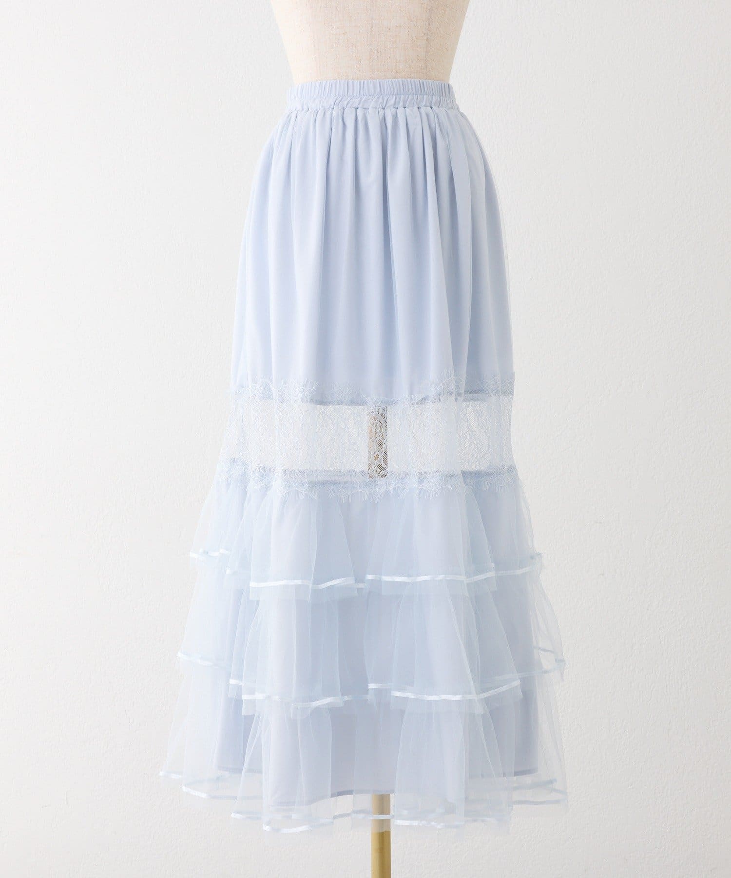 one after another NICE CLAUP(ワンアフターアナザー ナイスクラップ) 【Tulle Collection】チュールロングスカート