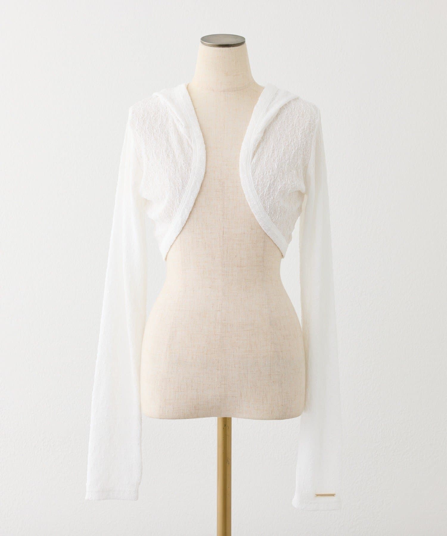 one after another NICE CLAUP(ワンアフターアナザー ナイスクラップ) ロゴプレート付きフーディーボレロ