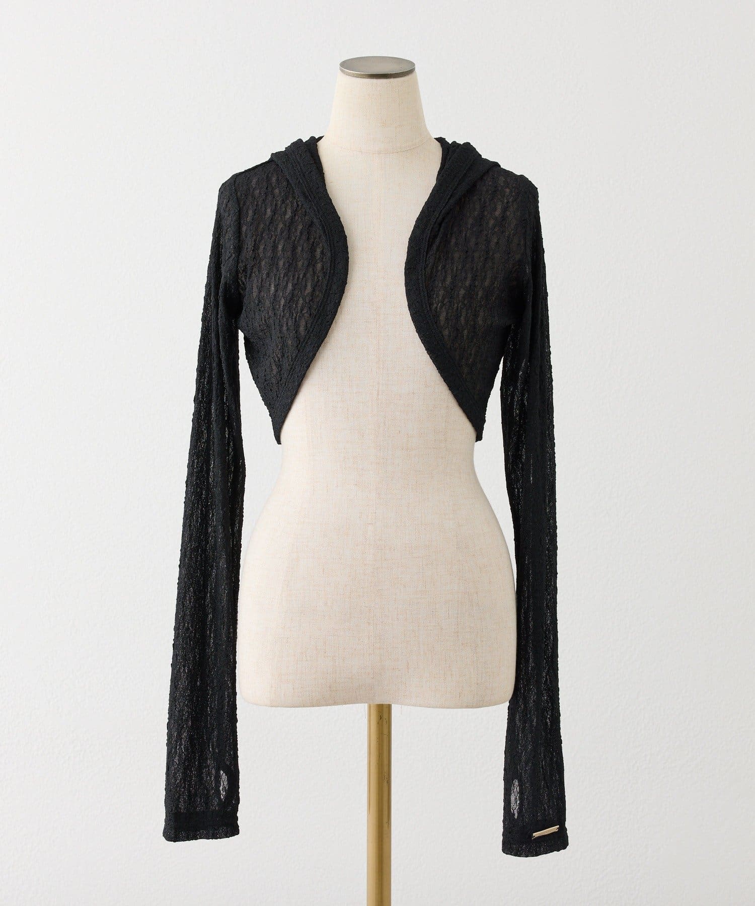 one after another NICE CLAUP(ワンアフターアナザー ナイスクラップ) ロゴプレート付きフーディーボレロ