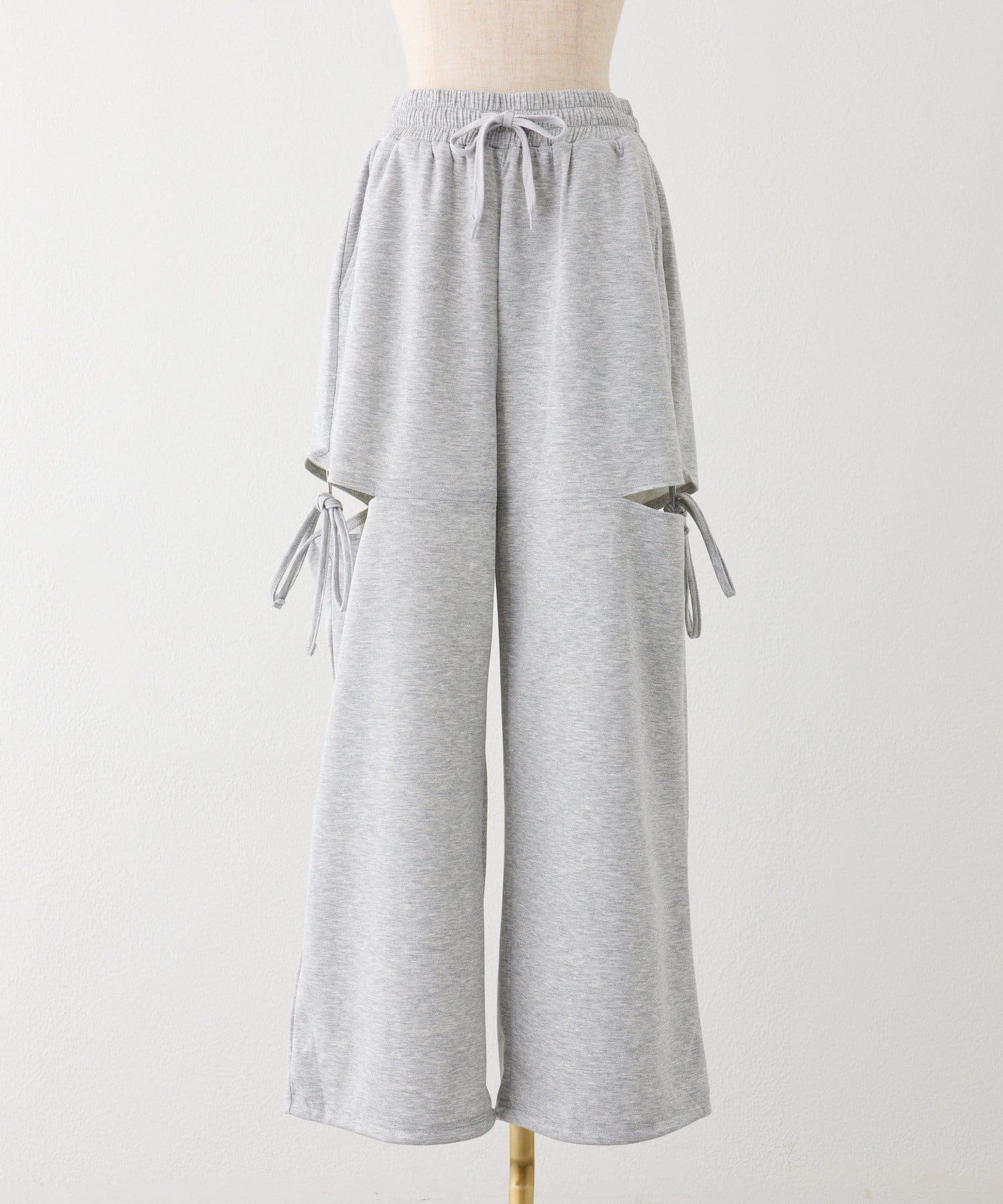 one after another NICE CLAUP(ワンアフターアナザー ナイスクラップ) 【セットアップ可能】【SMサイズ展開あり】サイドカットリボンスエットパンツ