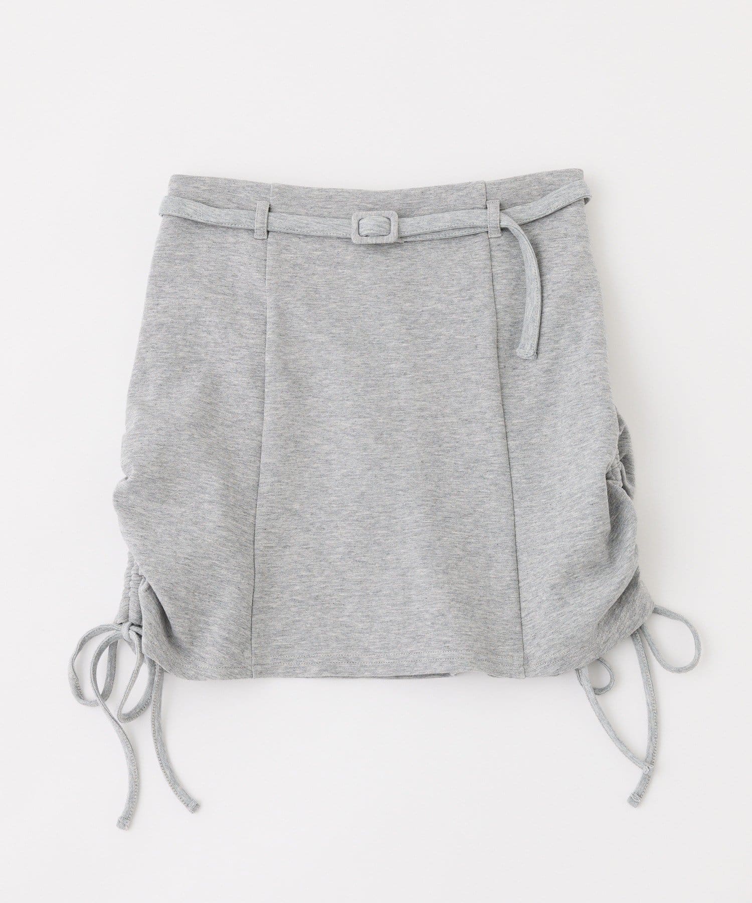 one after another NICE CLAUP(ワンアフターアナザー ナイスクラップ) ウエストベルト付きサイドドロストミニスカート