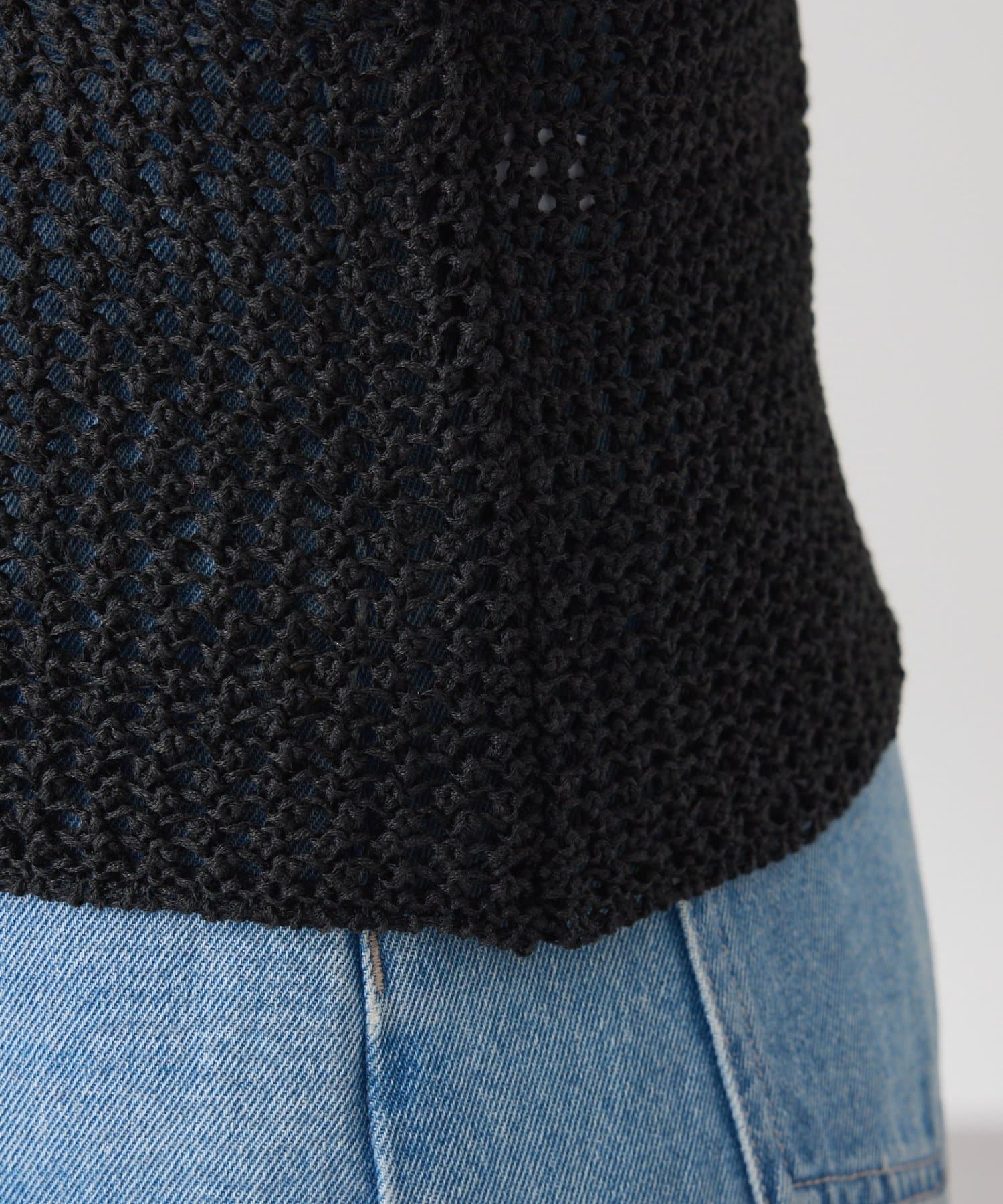 COLLAGE GALLARDAGALANTE(コラージュ ガリャルダガランテ) 【前後２通りで着れる】クロシェフリルニットベスト