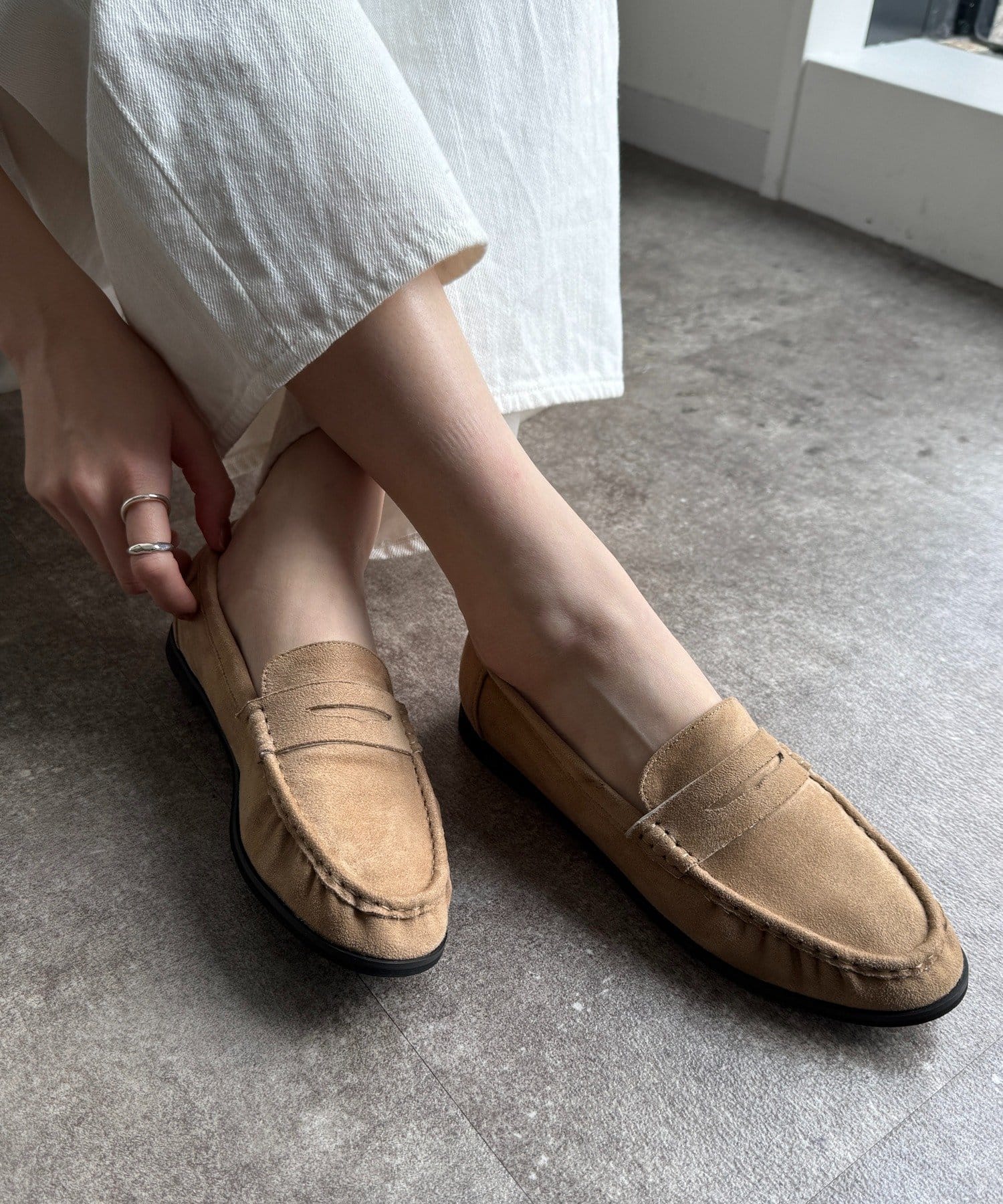 DOUDOU(ドゥドゥ) ソフトギャザーローファー