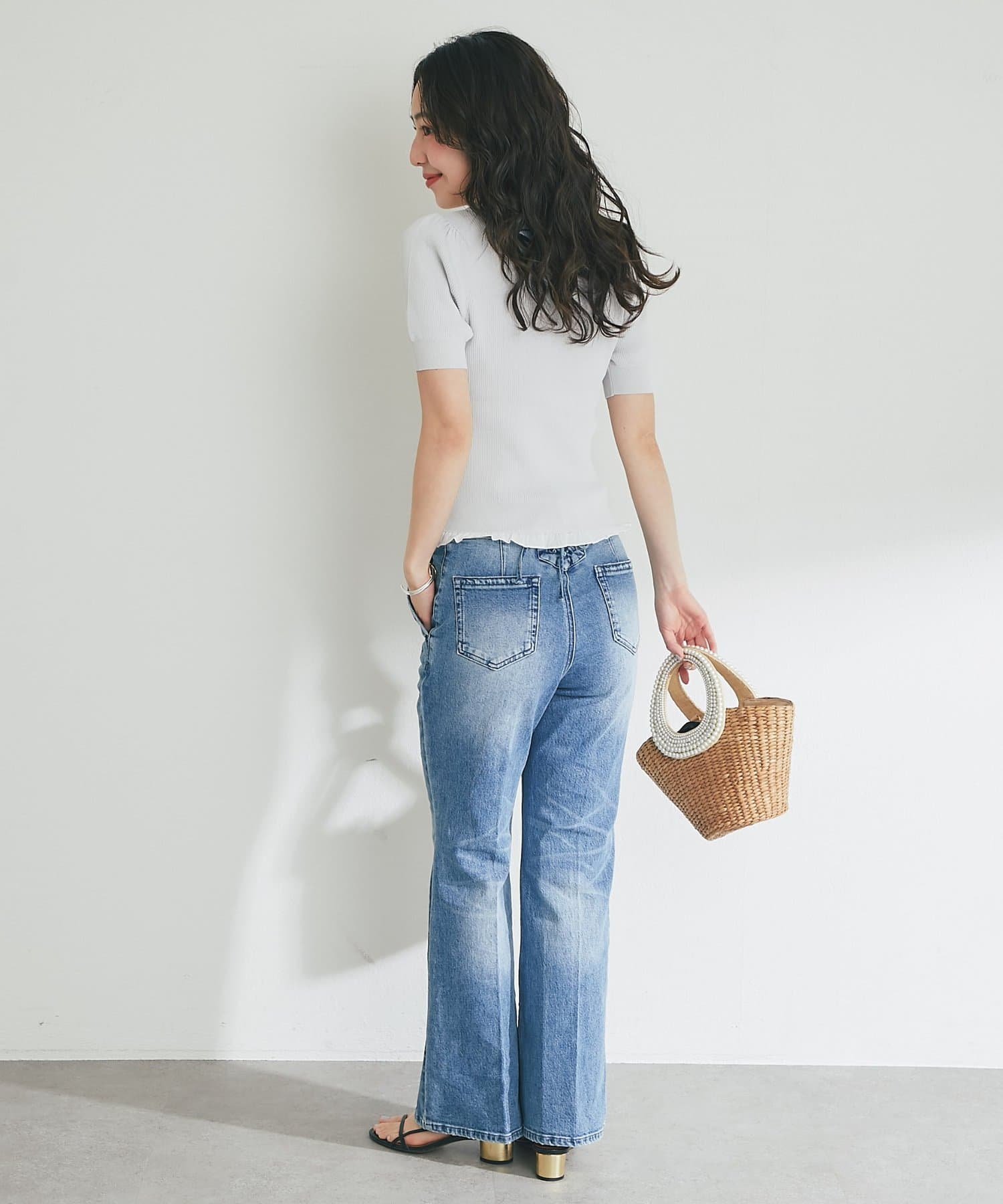 La boutique BonBon(ラブティックボンボン) クールタッチUVフリルレイヤード風ニット