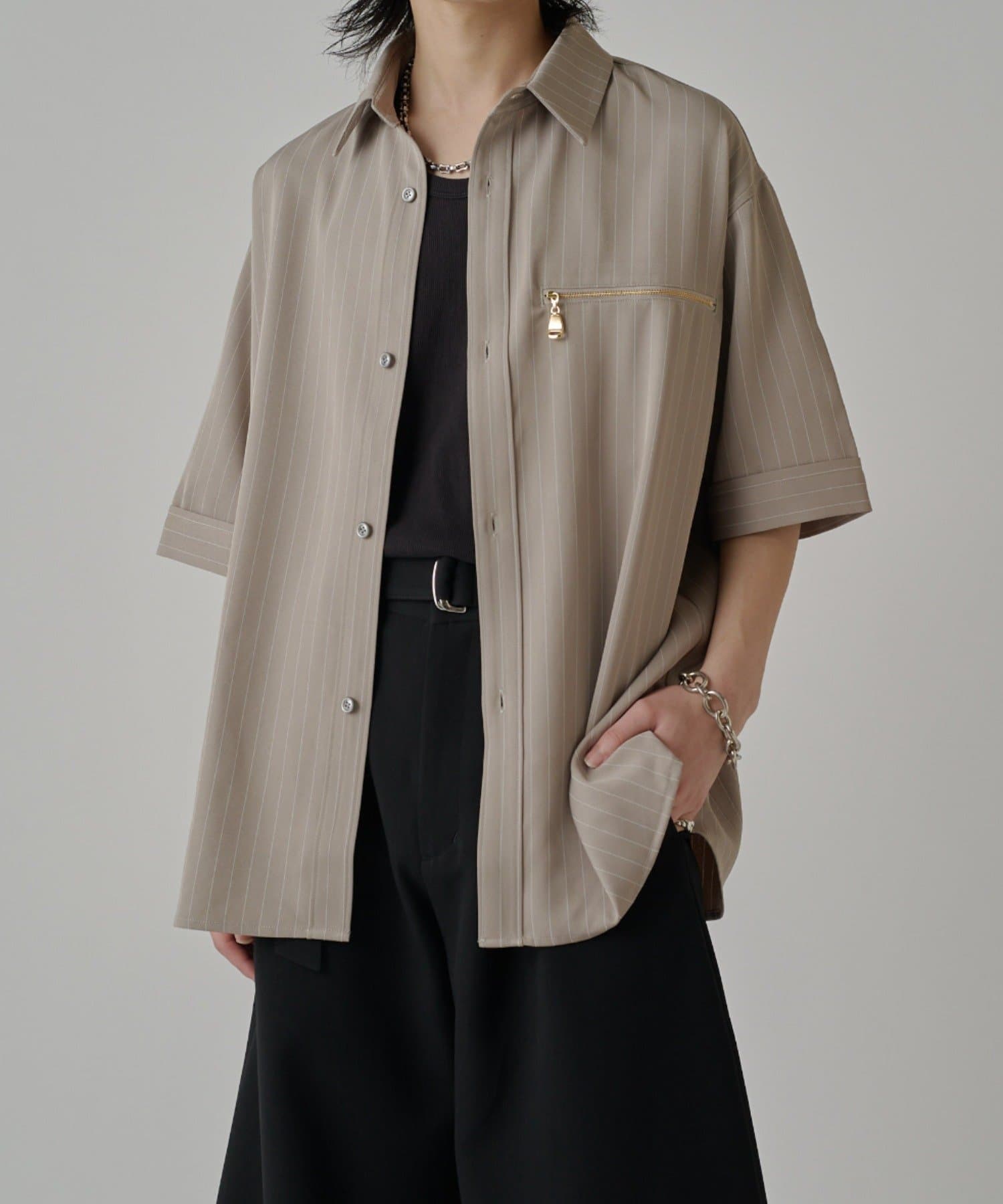 Lui's(ルイス) ストライプS/Sシャツブルゾン