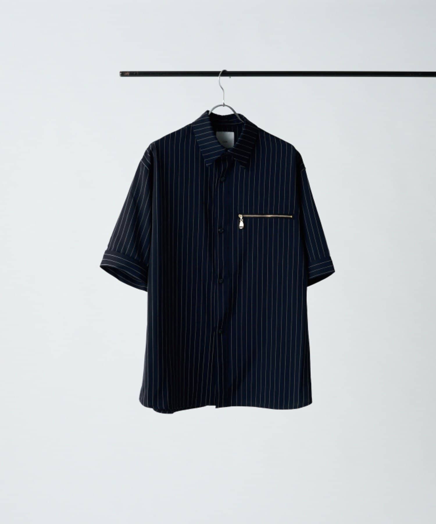 Lui's(ルイス) ストライプ半袖オーバーシャツ