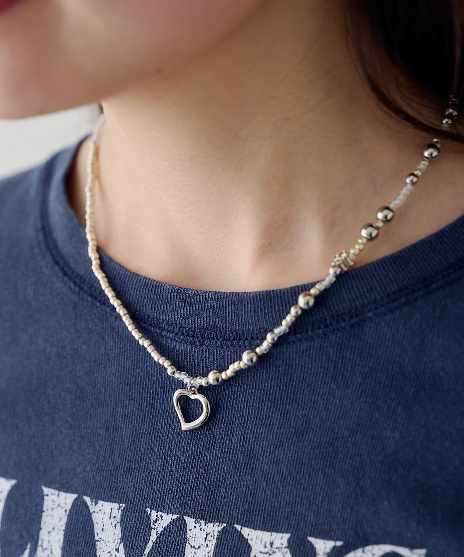 Kastane(カスタネ) 【fiw.】ハートビーズネックレス